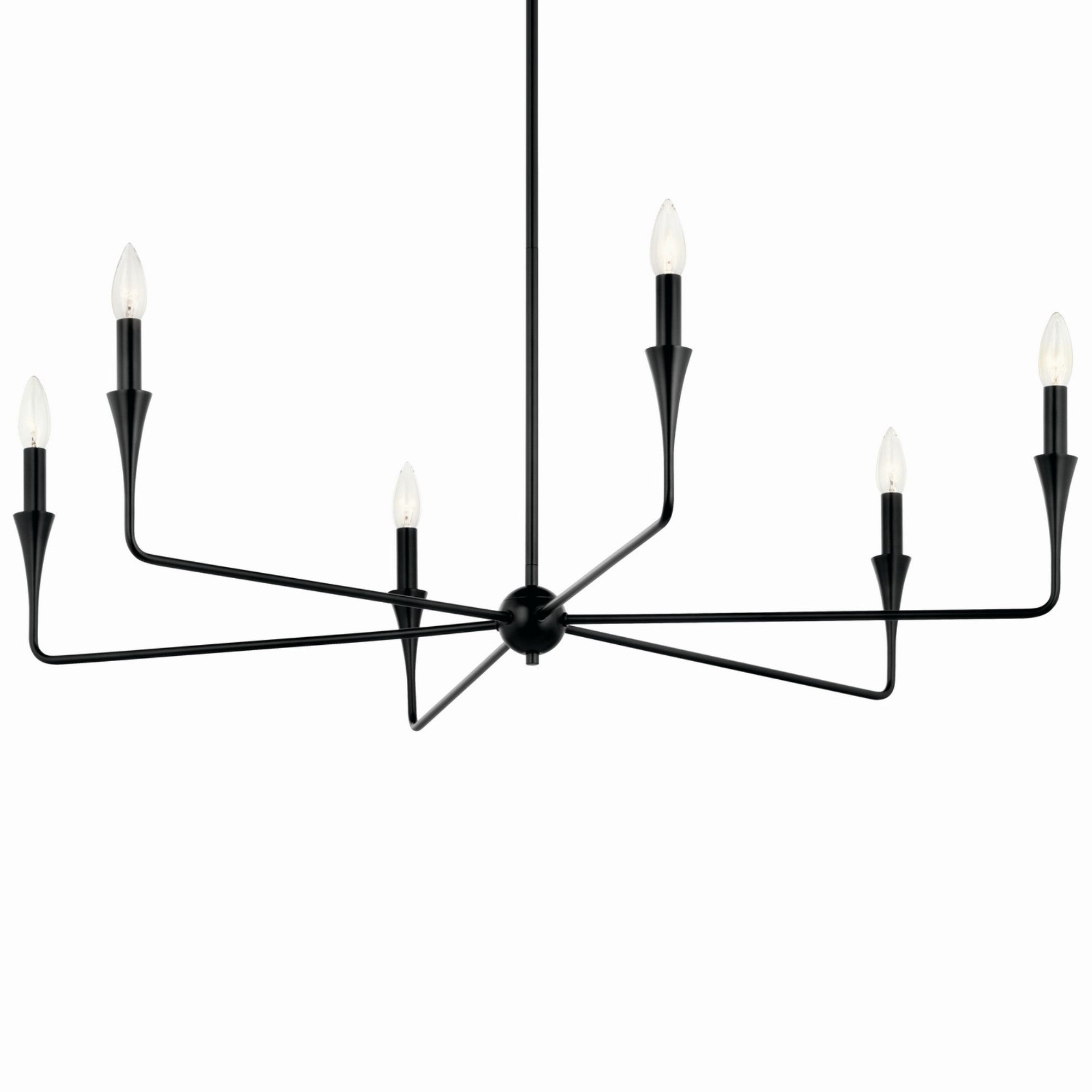 Alvaro 40" 6-Light Chandelier, Black Finish - Bees Lighting