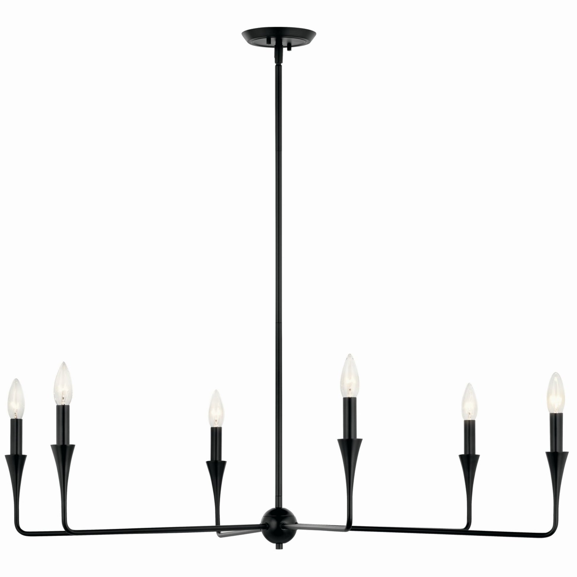 Alvaro 40" 6-Light Chandelier, Black Finish - Bees Lighting