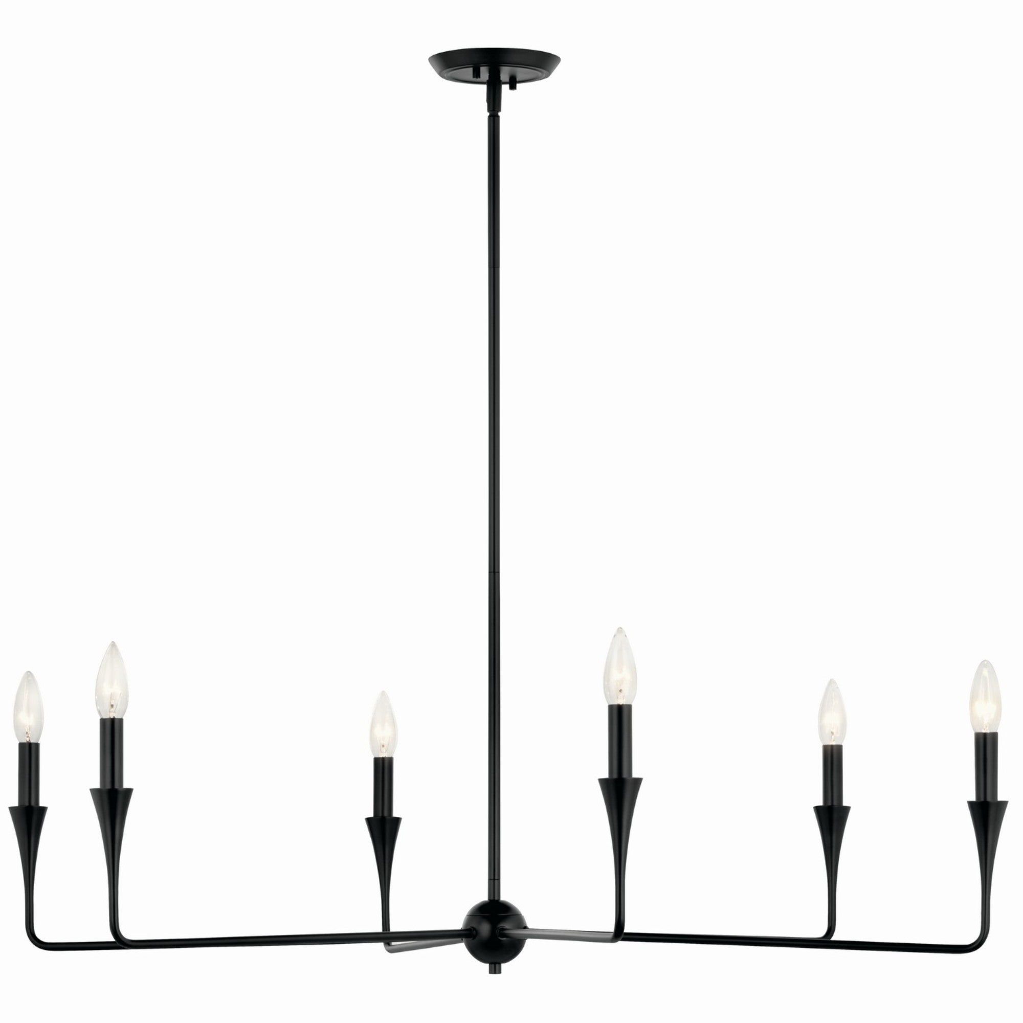 Alvaro 40" 6-Light Chandelier, Black Finish - Bees Lighting