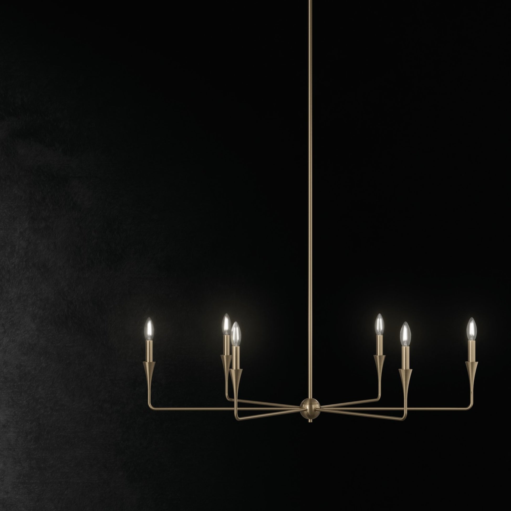 Alvaro 40" 6-Light Chandelier, Champagne Bronze Finish - Bees Lighting