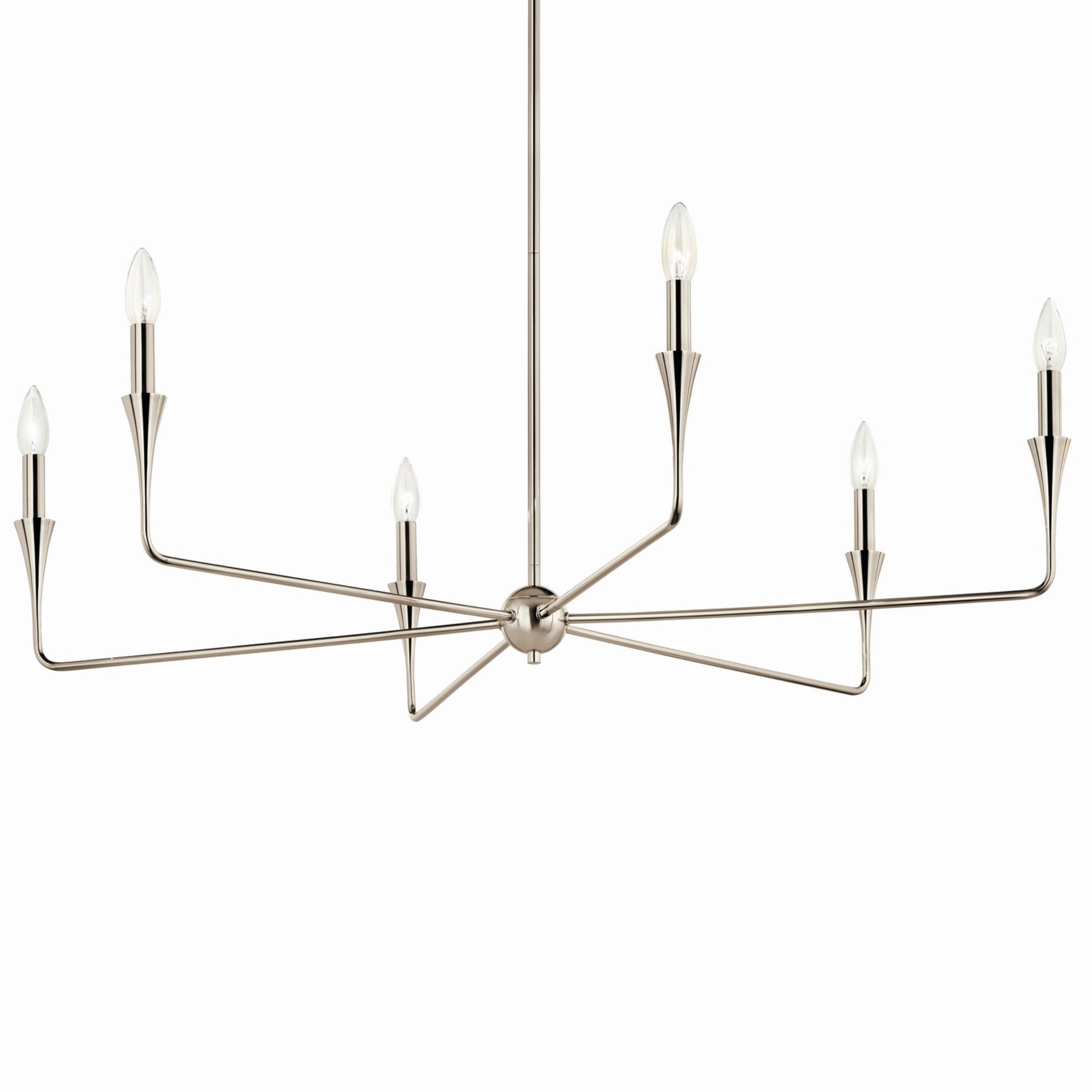 Alvaro 40" 6-Light Chandelier, Polished Nickel Finish - Bees Lighting