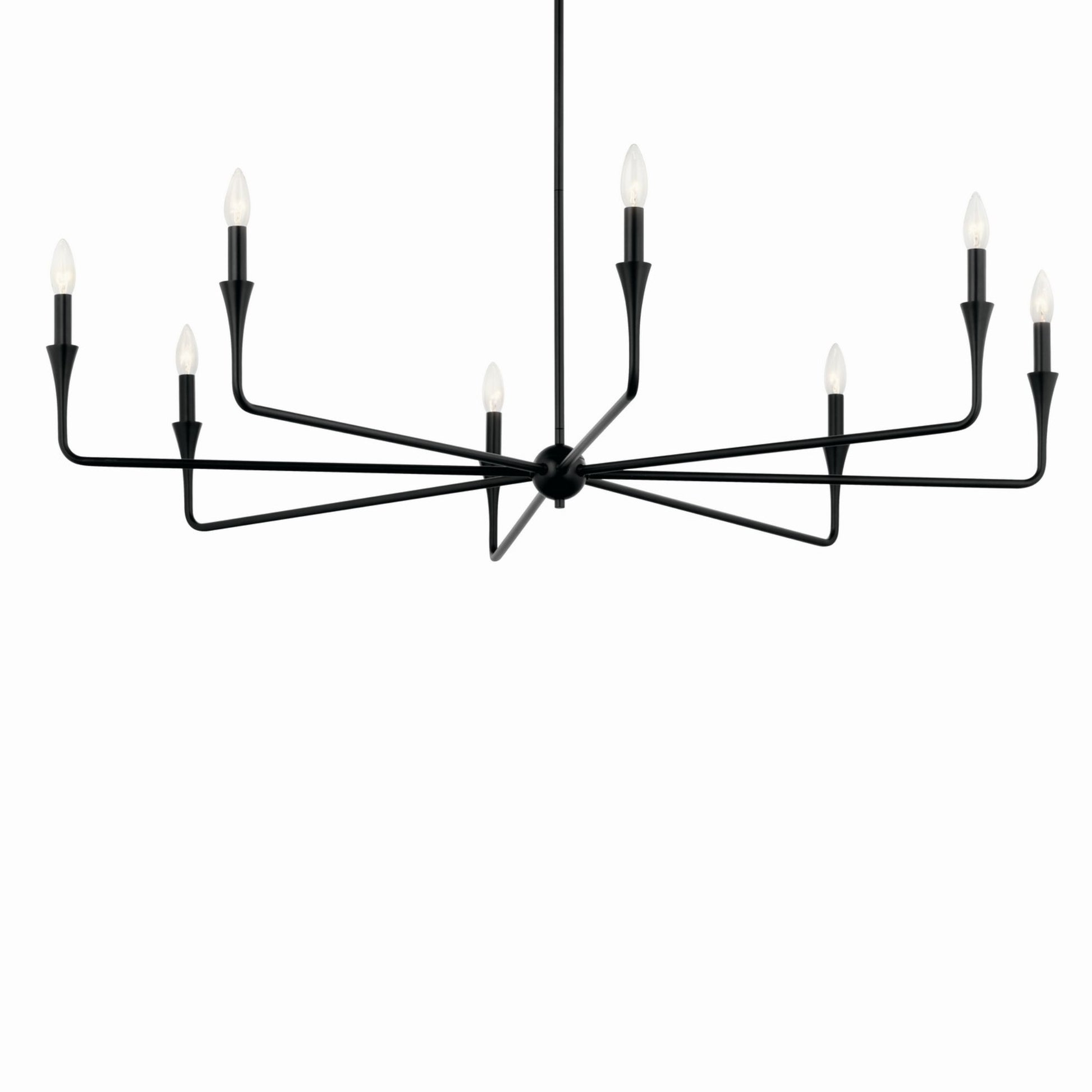 Alvaro 50" 8-Light Chandelier, Black Finish - Bees Lighting