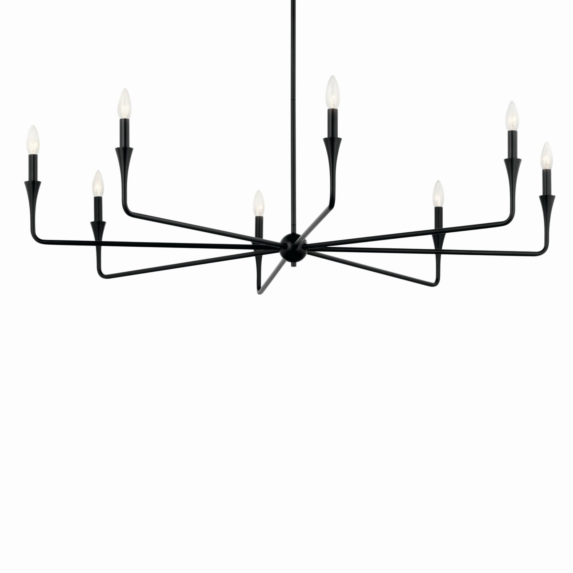 Alvaro 50" 8-Light Chandelier, Black Finish - Bees Lighting