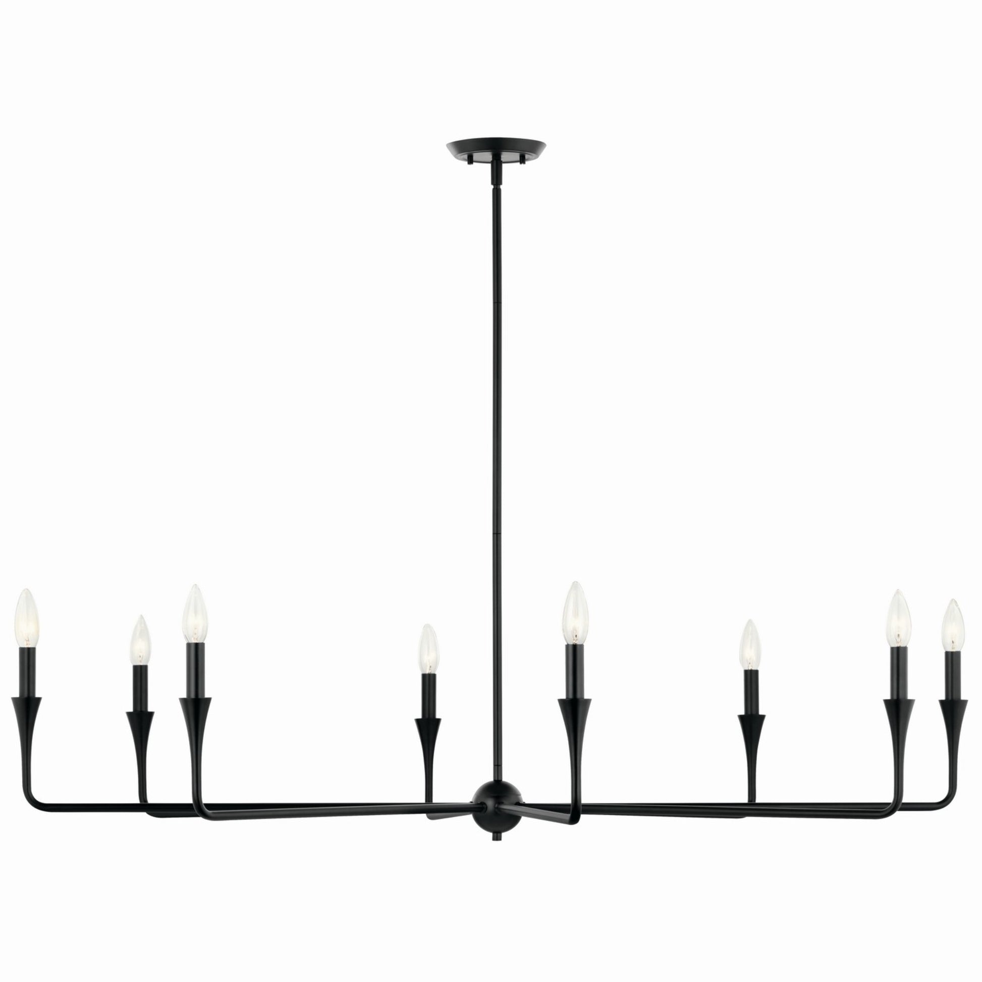 Alvaro 50" 8-Light Chandelier, Black Finish - Bees Lighting