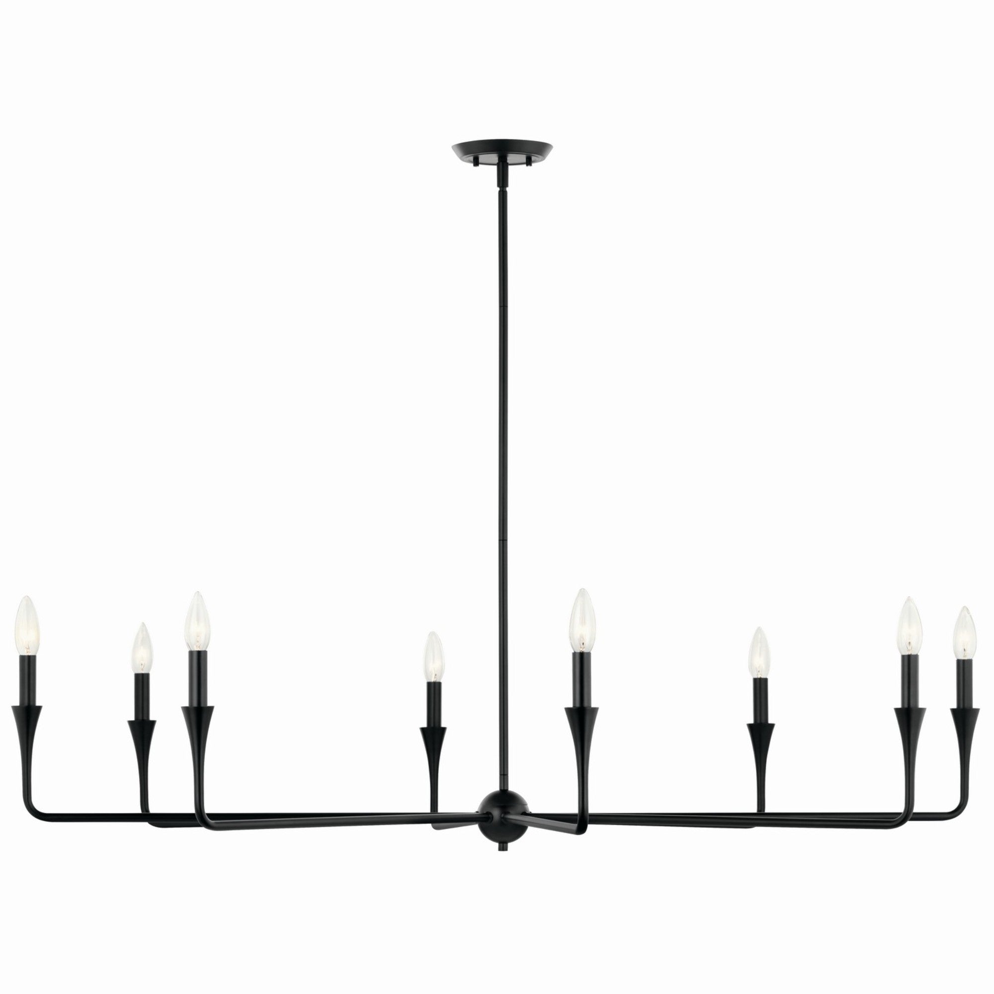 Alvaro 50" 8-Light Chandelier, Black Finish - Bees Lighting