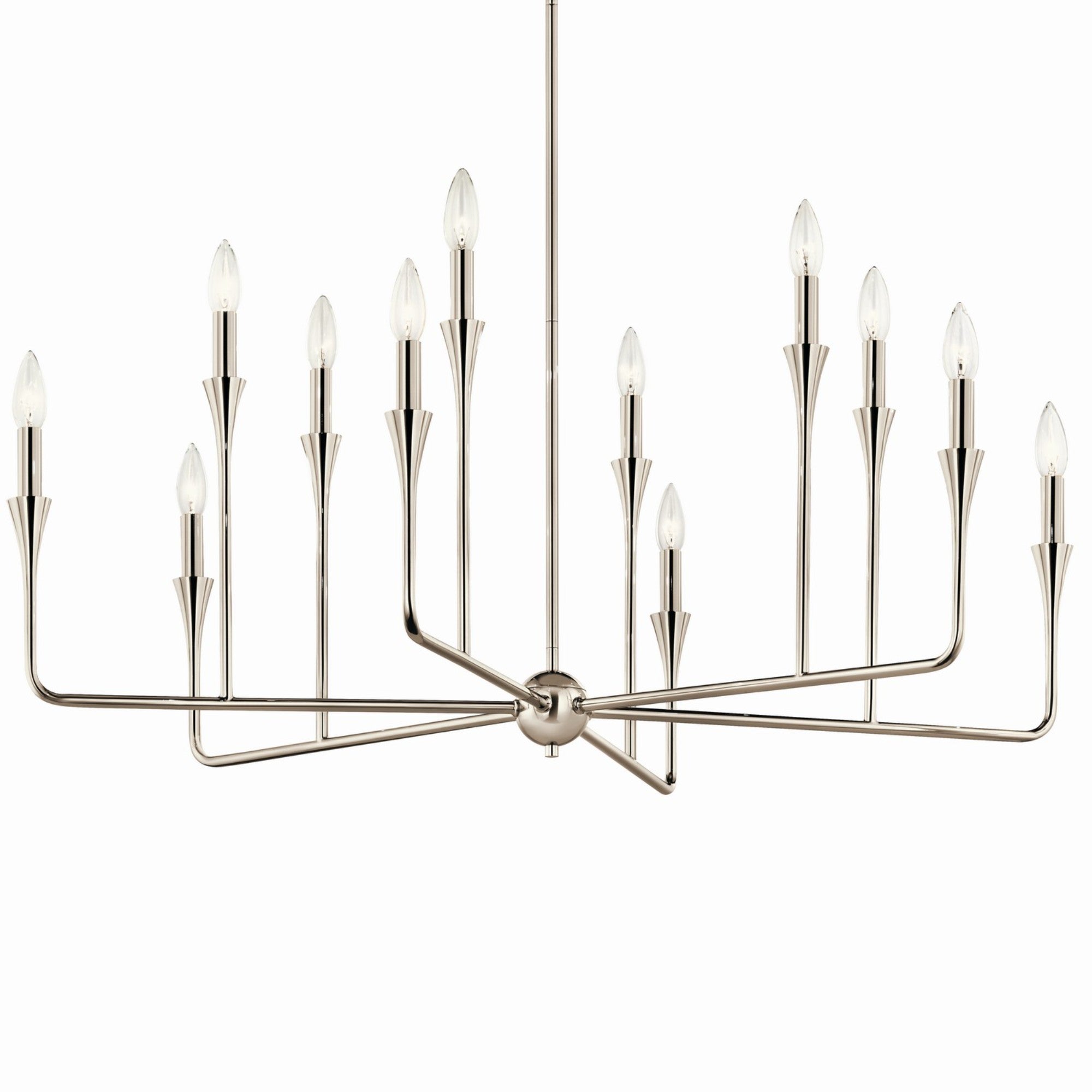 Alvaro 40" 12-Light Chandelier, Polished Nickel Finish - Bees Lighting