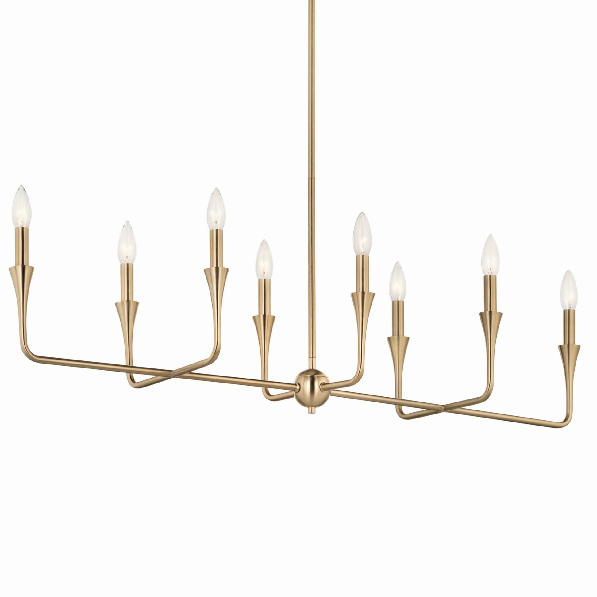 Alvaro 46" 8-Light Linear Chandelier, Champagne Bronze Finish - Bees Lighting