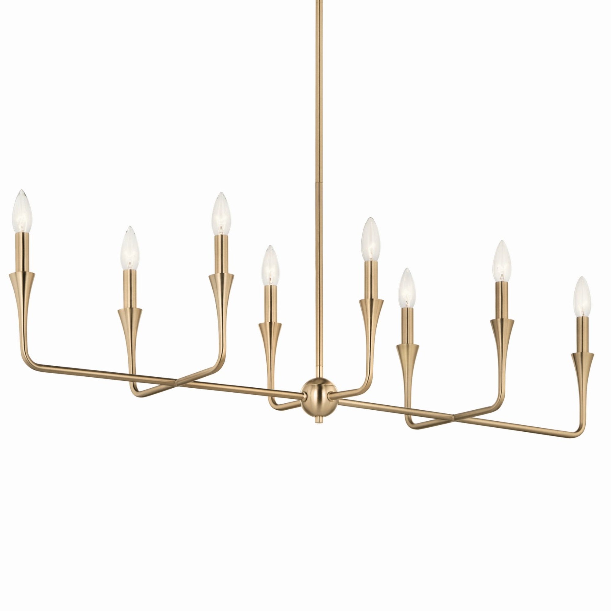 Alvaro 46" 8-Light Linear Chandelier, Champagne Bronze Finish - Bees Lighting