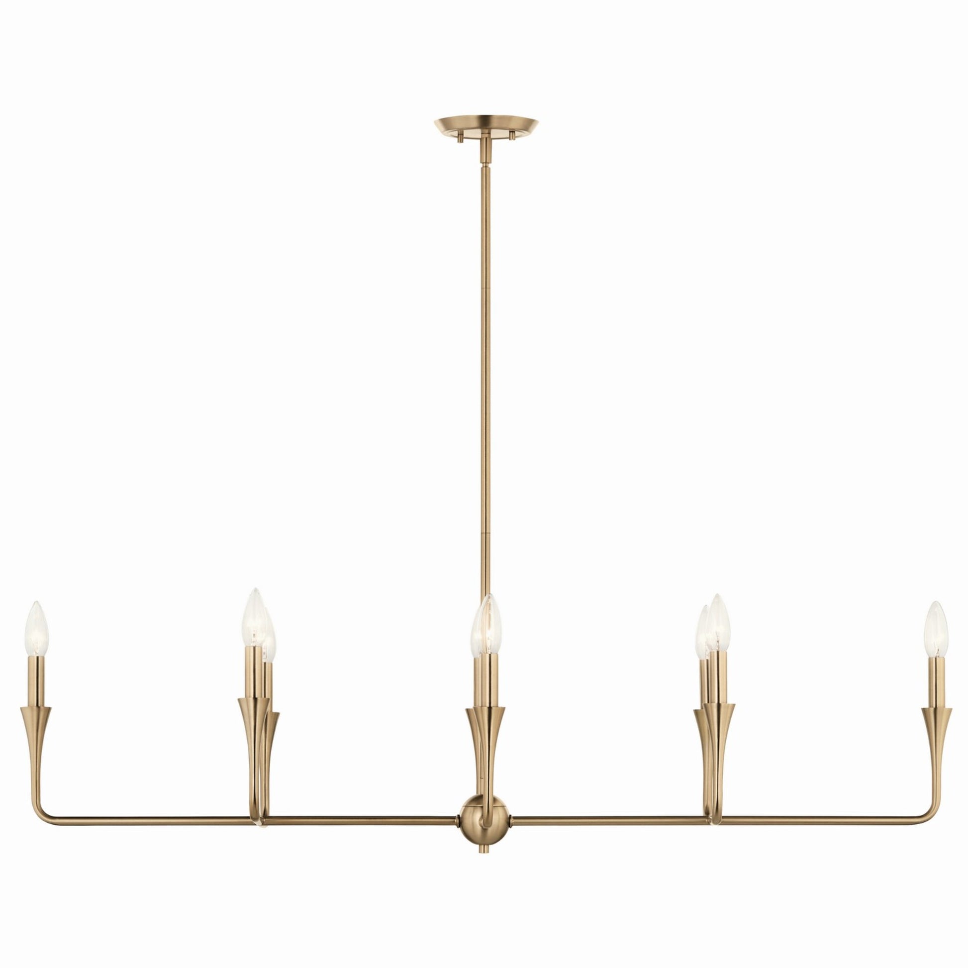 Alvaro 46" 8-Light Linear Chandelier, Champagne Bronze Finish - Bees Lighting