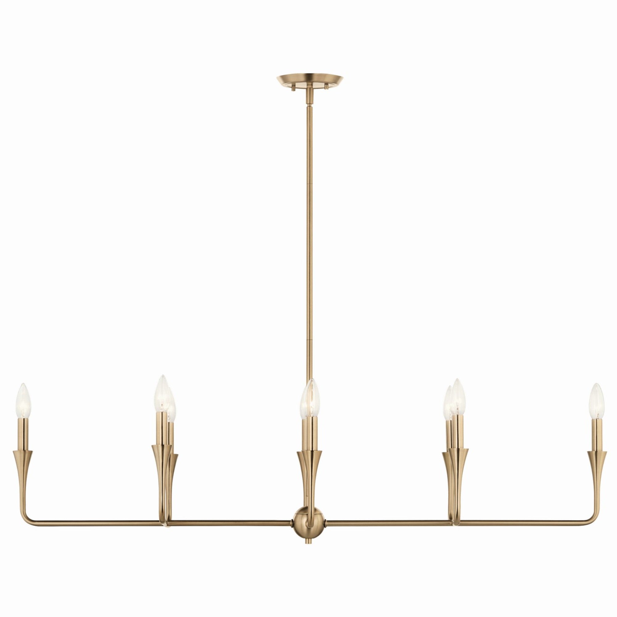 Alvaro 46" 8-Light Linear Chandelier, Champagne Bronze Finish - Bees Lighting