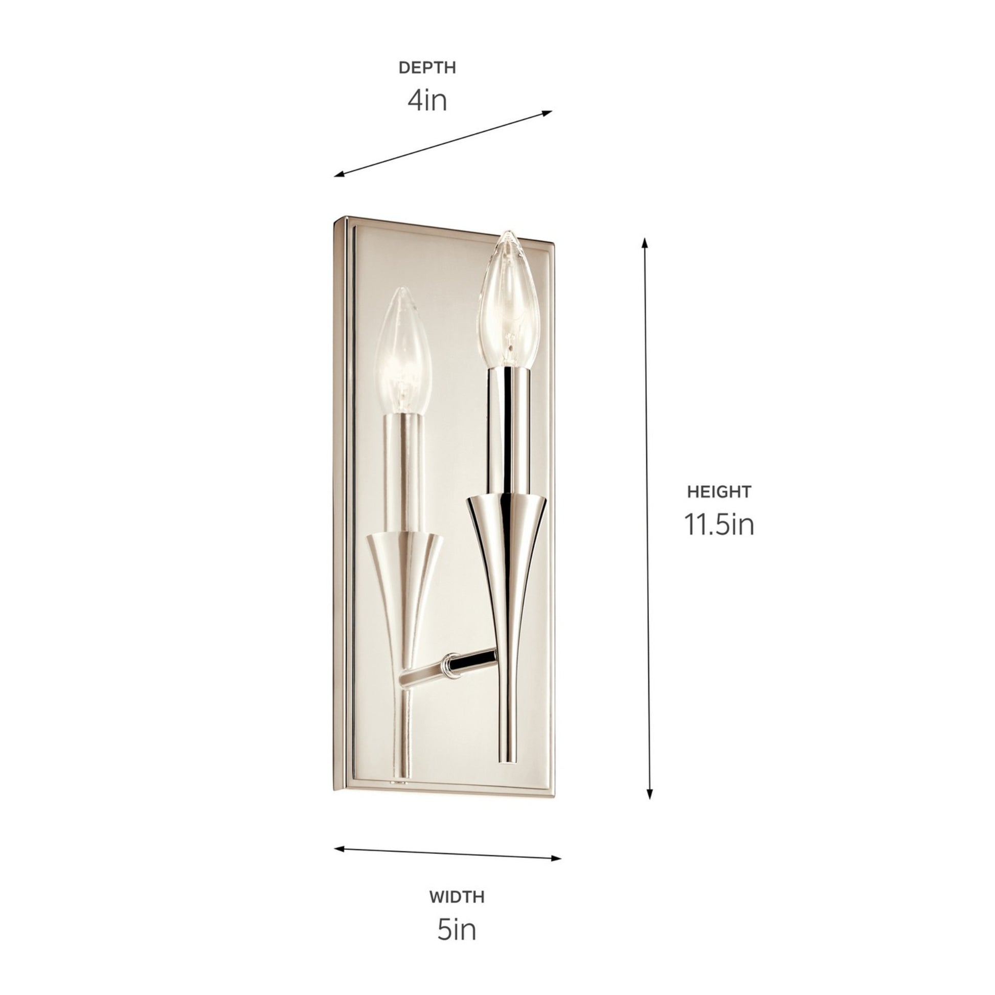 Alvaro 11" Wall Sconce, Polished Nickel Finish - Bees Lighting