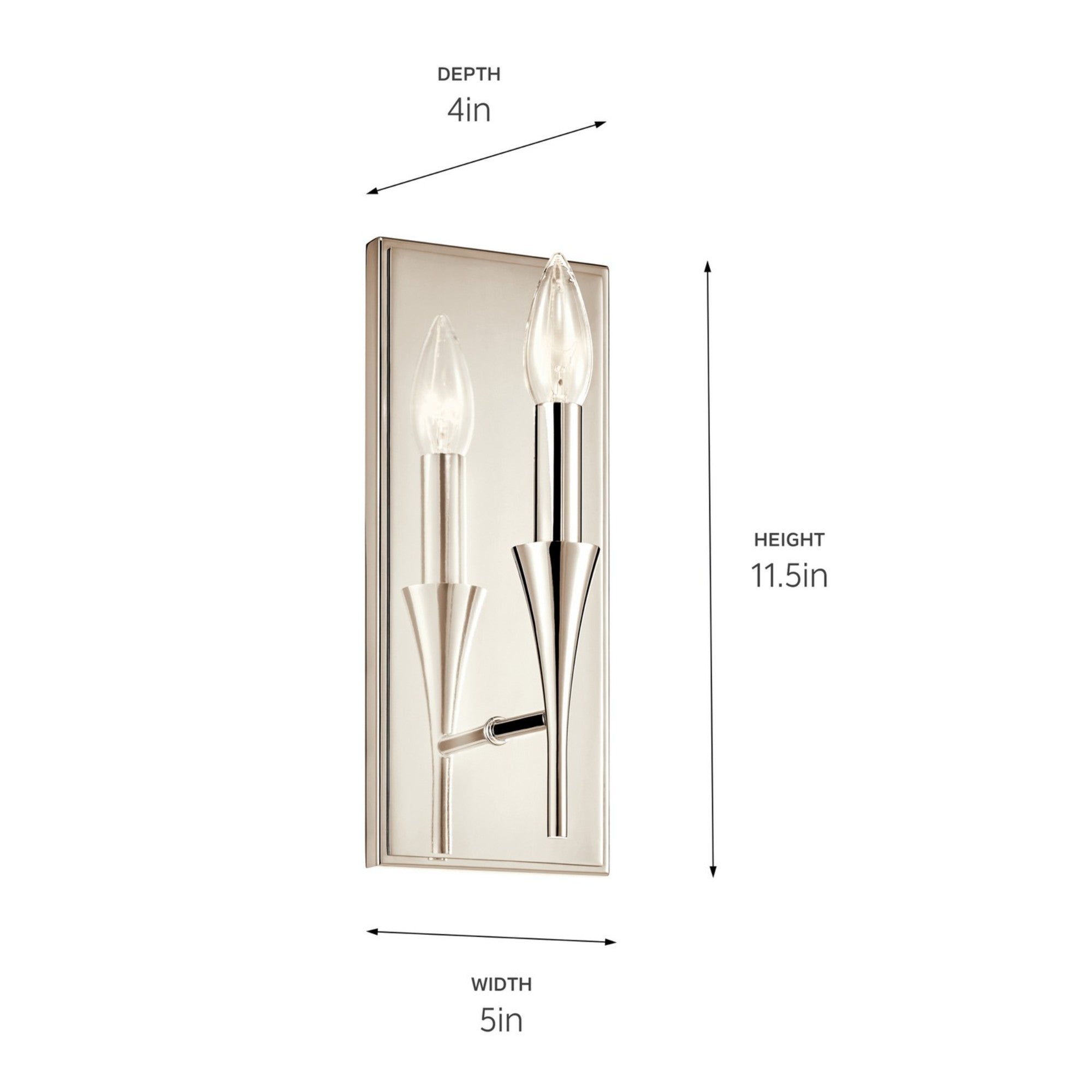 Alvaro 11" Wall Sconce, Polished Nickel Finish - Bees Lighting