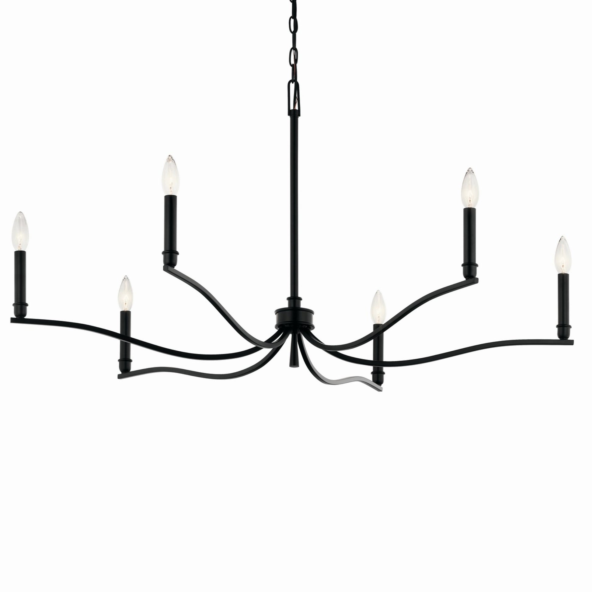 Malene 42" 6-Light Chandelier, Black Finish - Bees Lighting