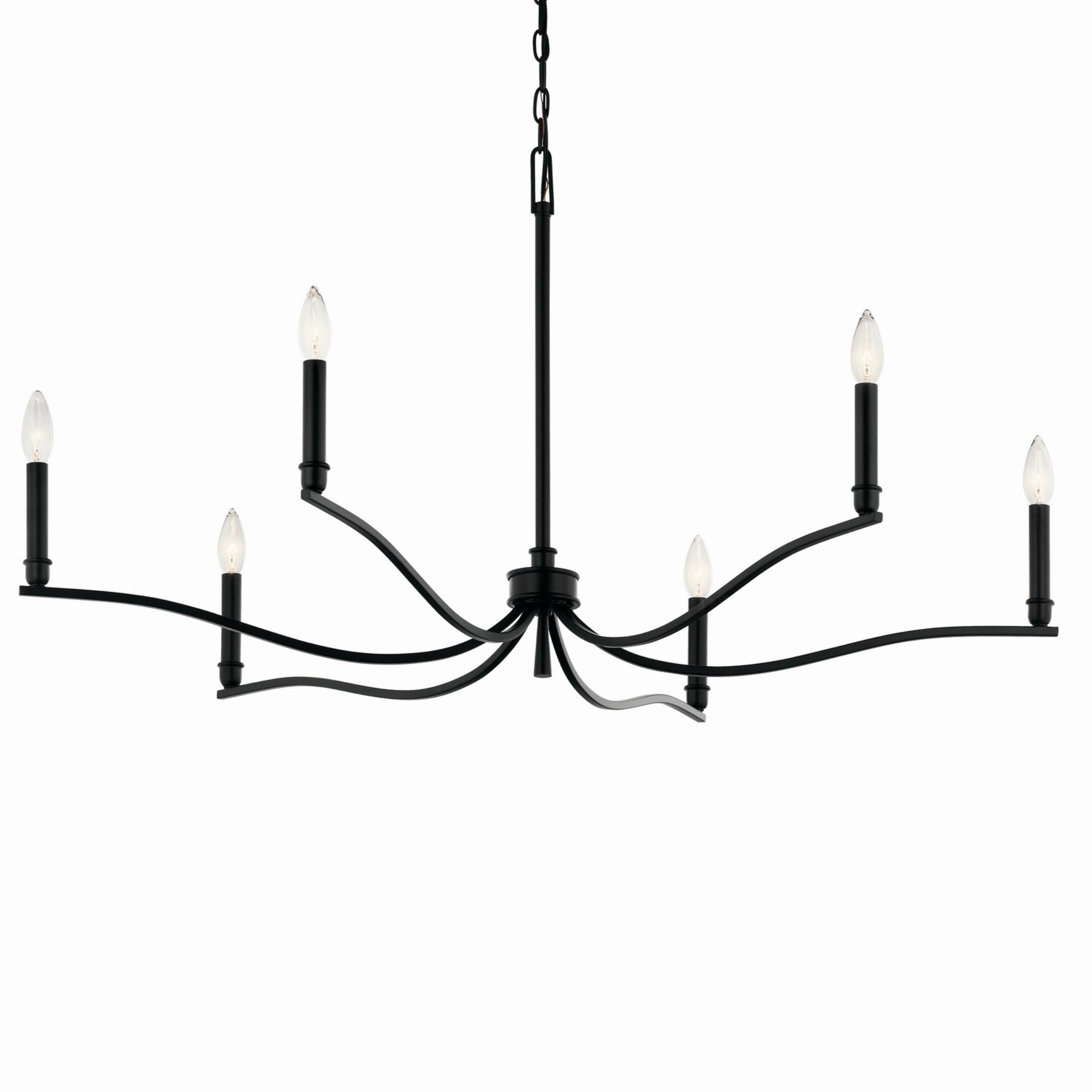 Malene 42" 6-Light Chandelier, Black Finish - Bees Lighting