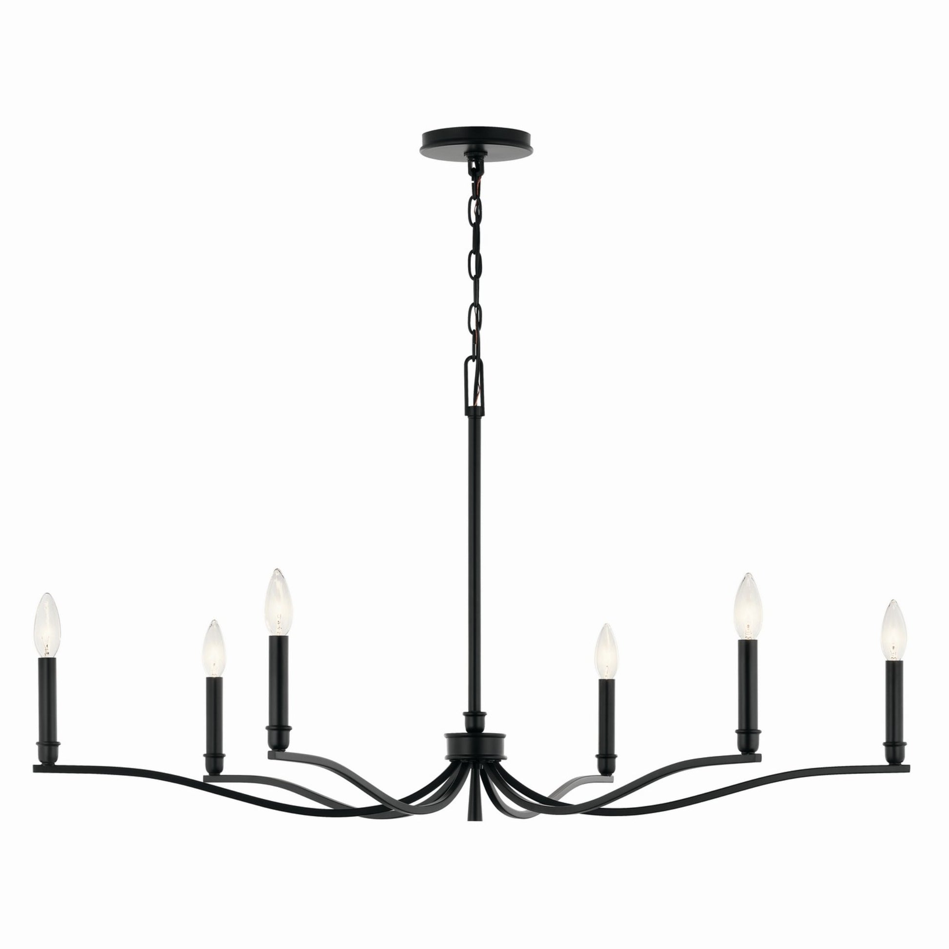 Malene 42" 6-Light Chandelier, Black Finish - Bees Lighting