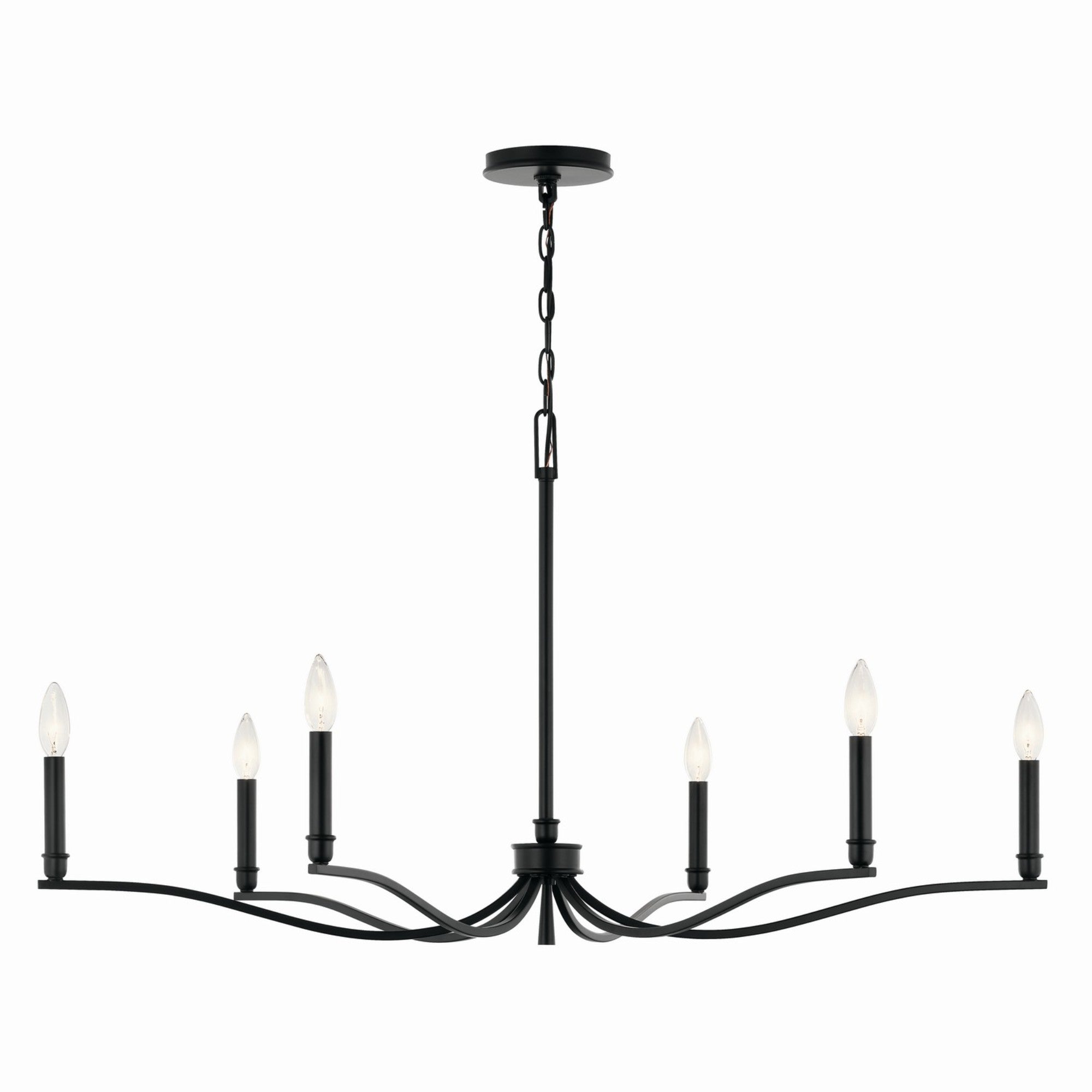 Malene 42" 6-Light Chandelier, Black Finish - Bees Lighting