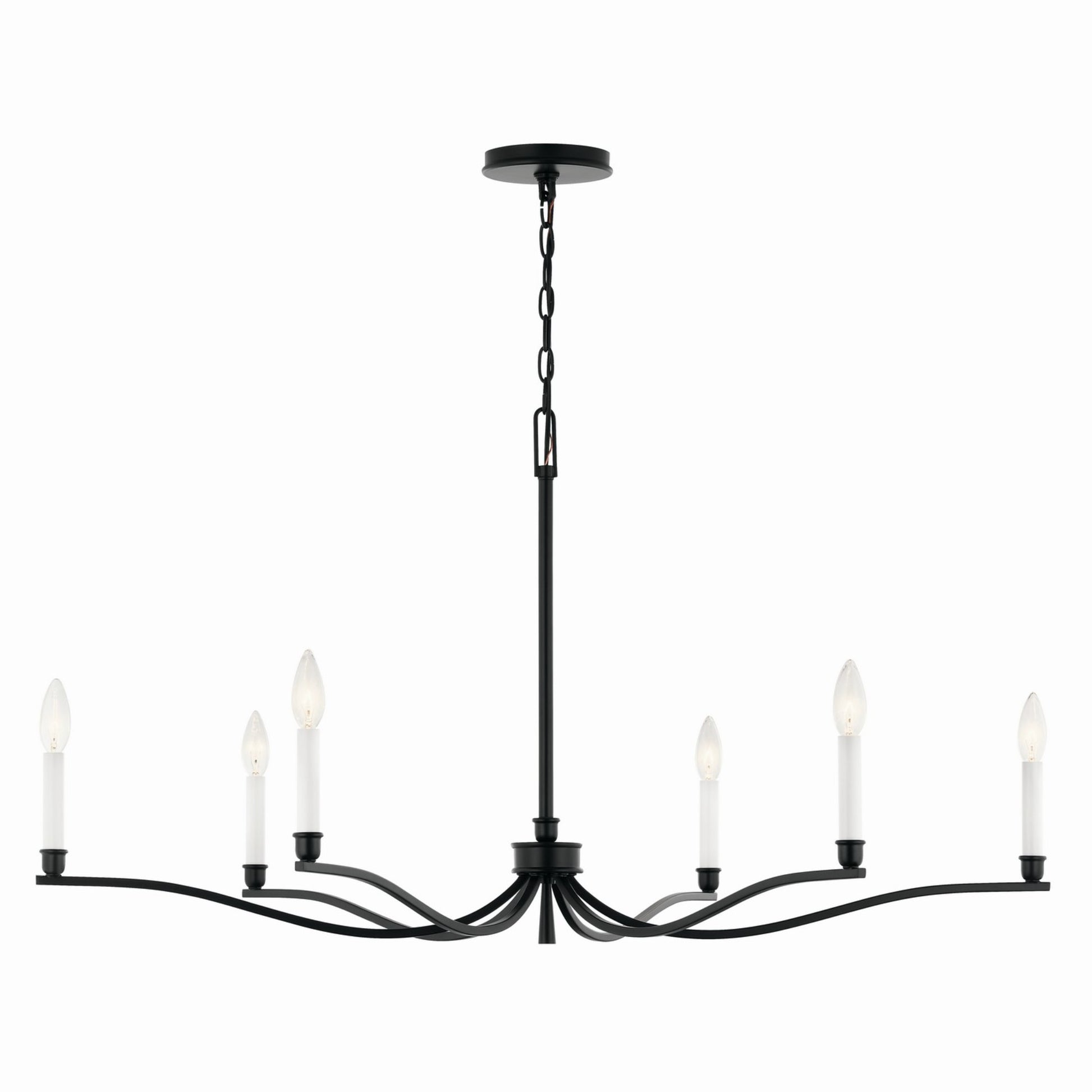 Malene 42" 6-Light Chandelier, Black Finish - Bees Lighting