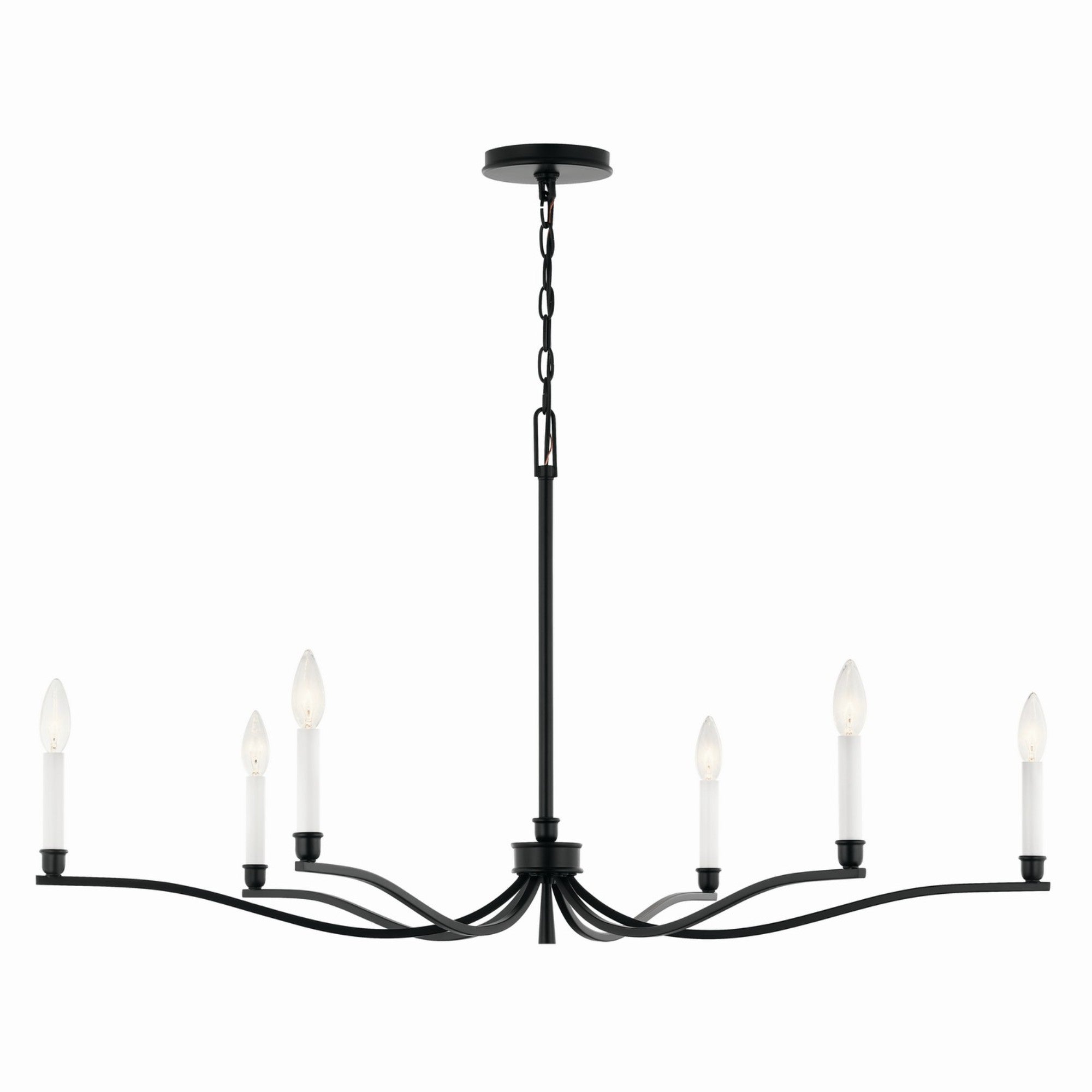 Malene 42" 6-Light Chandelier, Black Finish - Bees Lighting