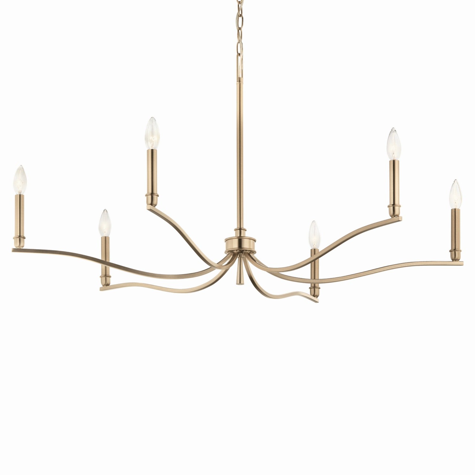 Malene 42" 6-Light Chandelier, Champagne Bronze Finish - Bees Lighting