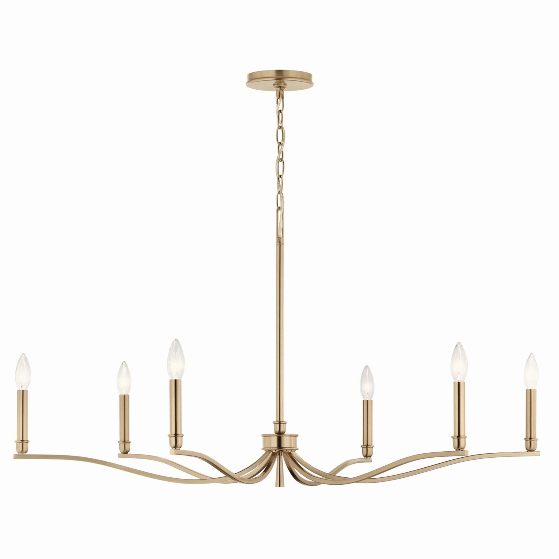 Malene 42" 6-Light Chandelier, Champagne Bronze Finish - Bees Lighting