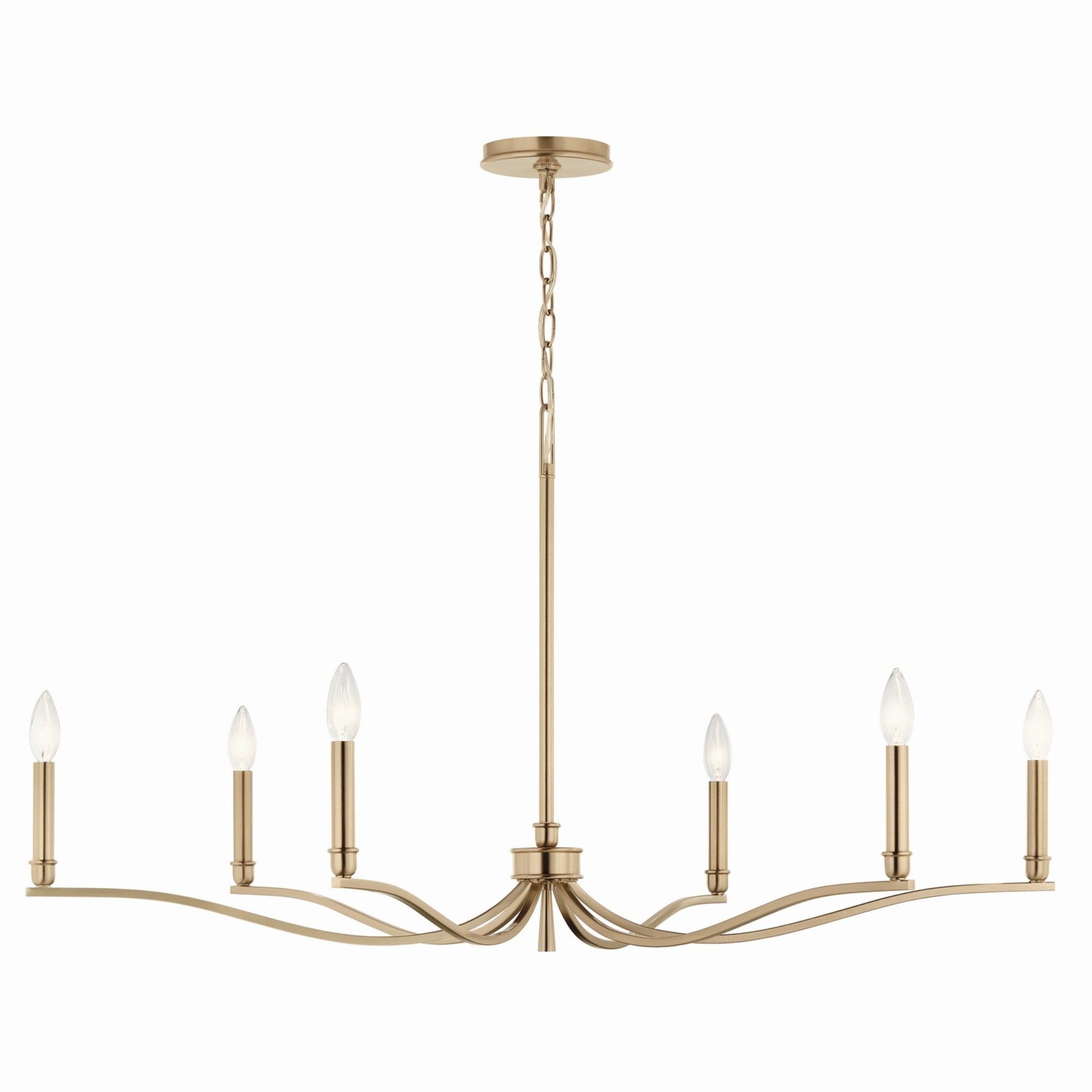 Malene 42" 6-Light Chandelier, Champagne Bronze Finish - Bees Lighting