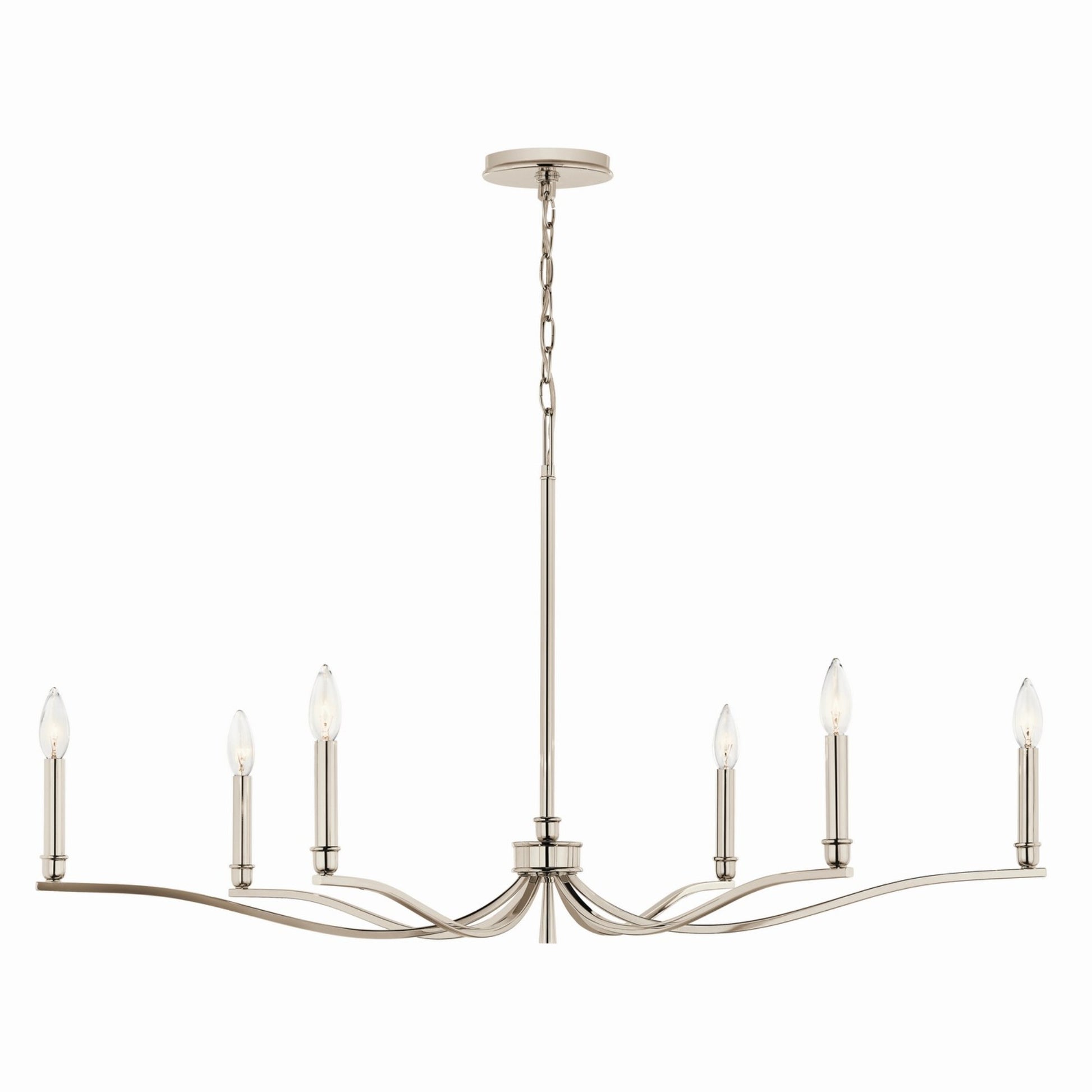 Malene 42" 6-Light Chandelier, Polished Nickel Finish - Bees Lighting