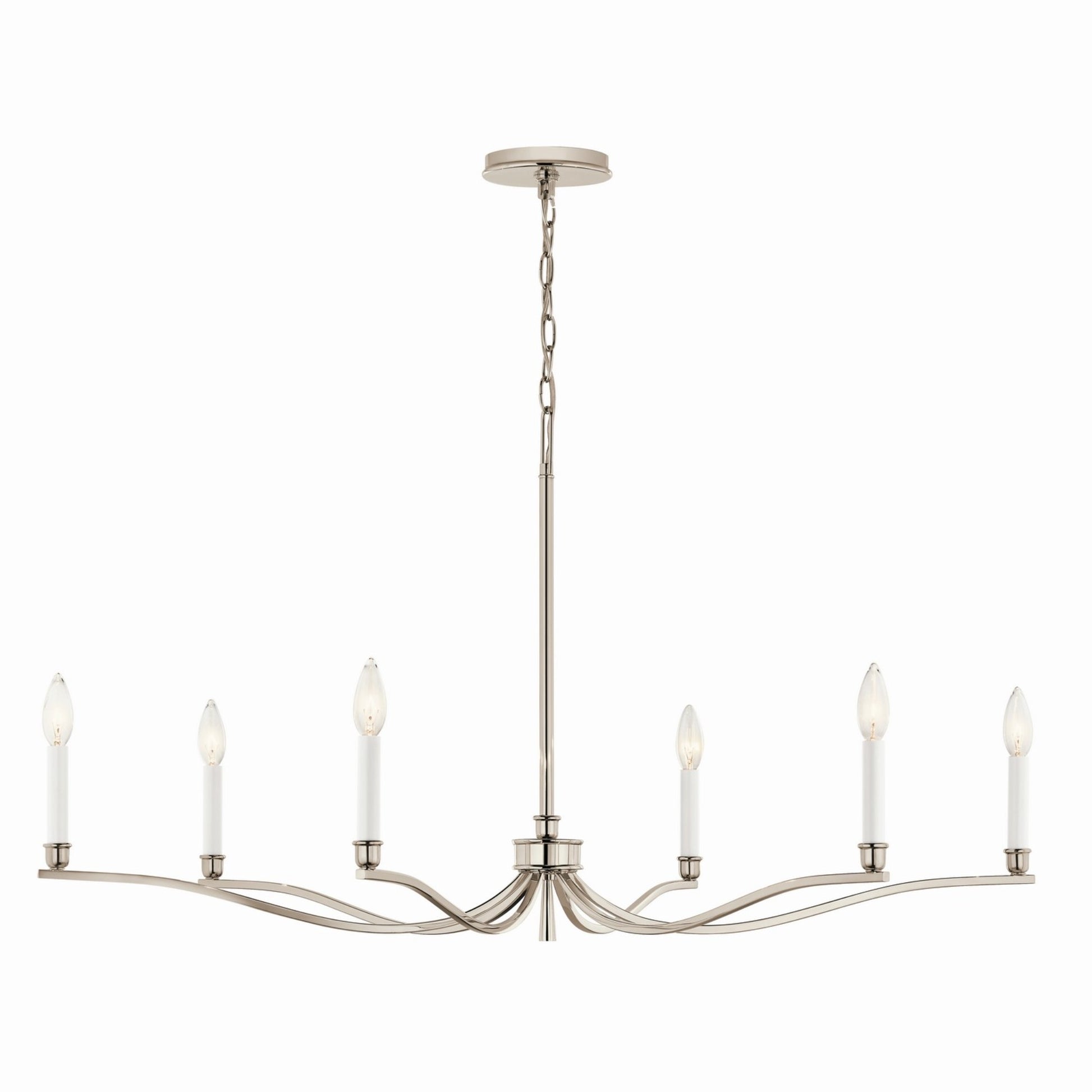 Malene 42" 6-Light Chandelier, Polished Nickel Finish - Bees Lighting