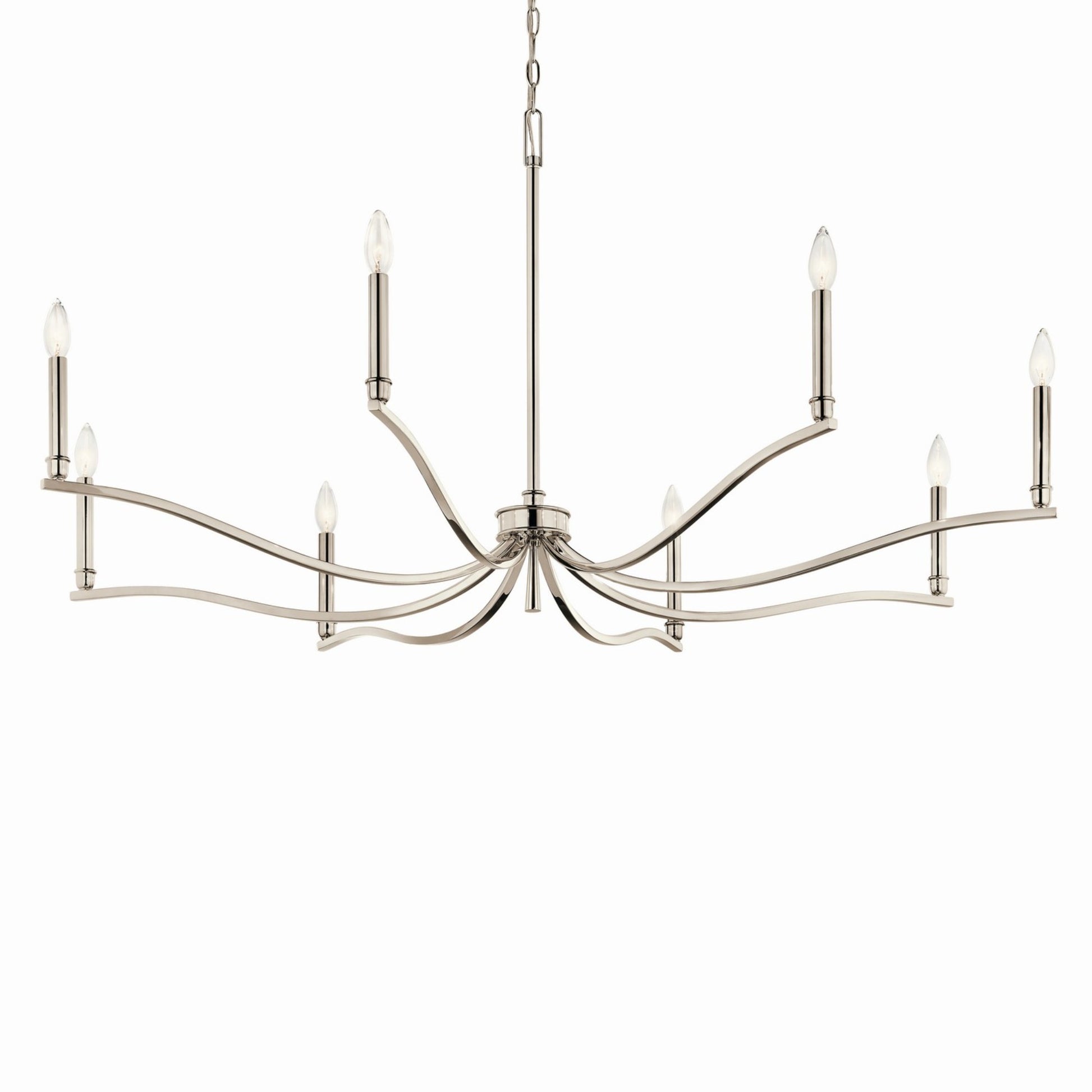 Malene 52" 8-Light Chandelier, Polished Nickel Finish - Bees Lighting