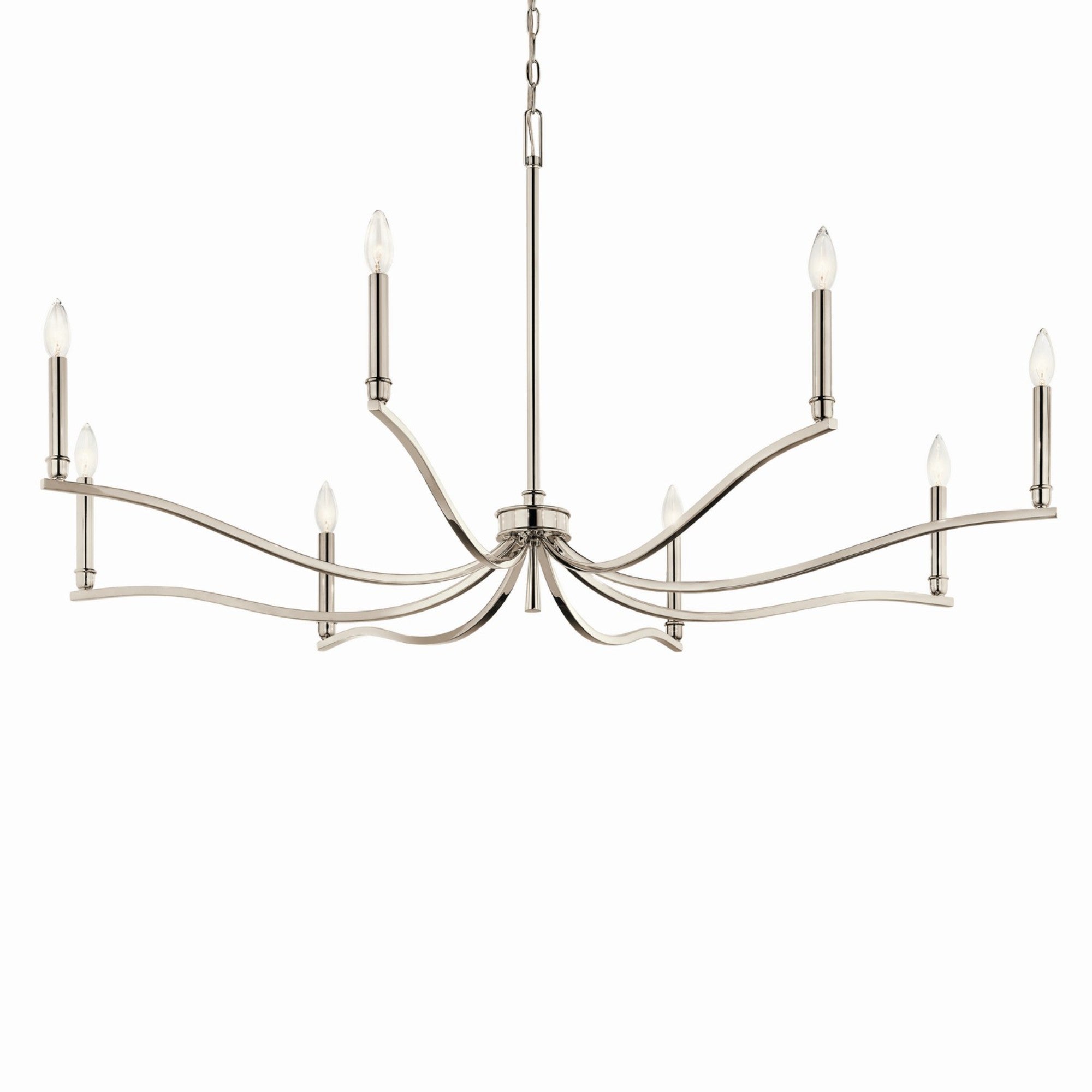 Malene 52" 8-Light Chandelier, Polished Nickel Finish - Bees Lighting