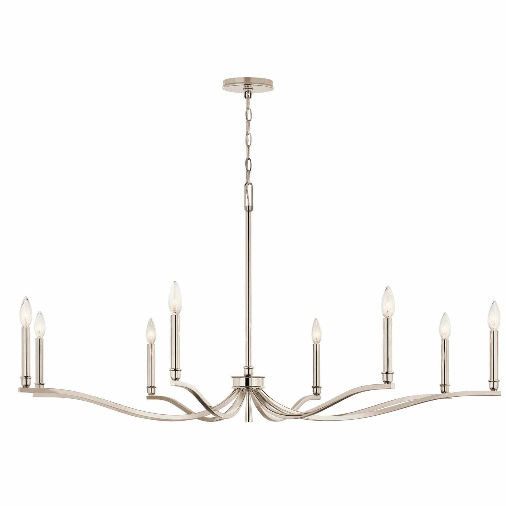 Malene 52" 8-Light Chandelier, Polished Nickel Finish - Bees Lighting