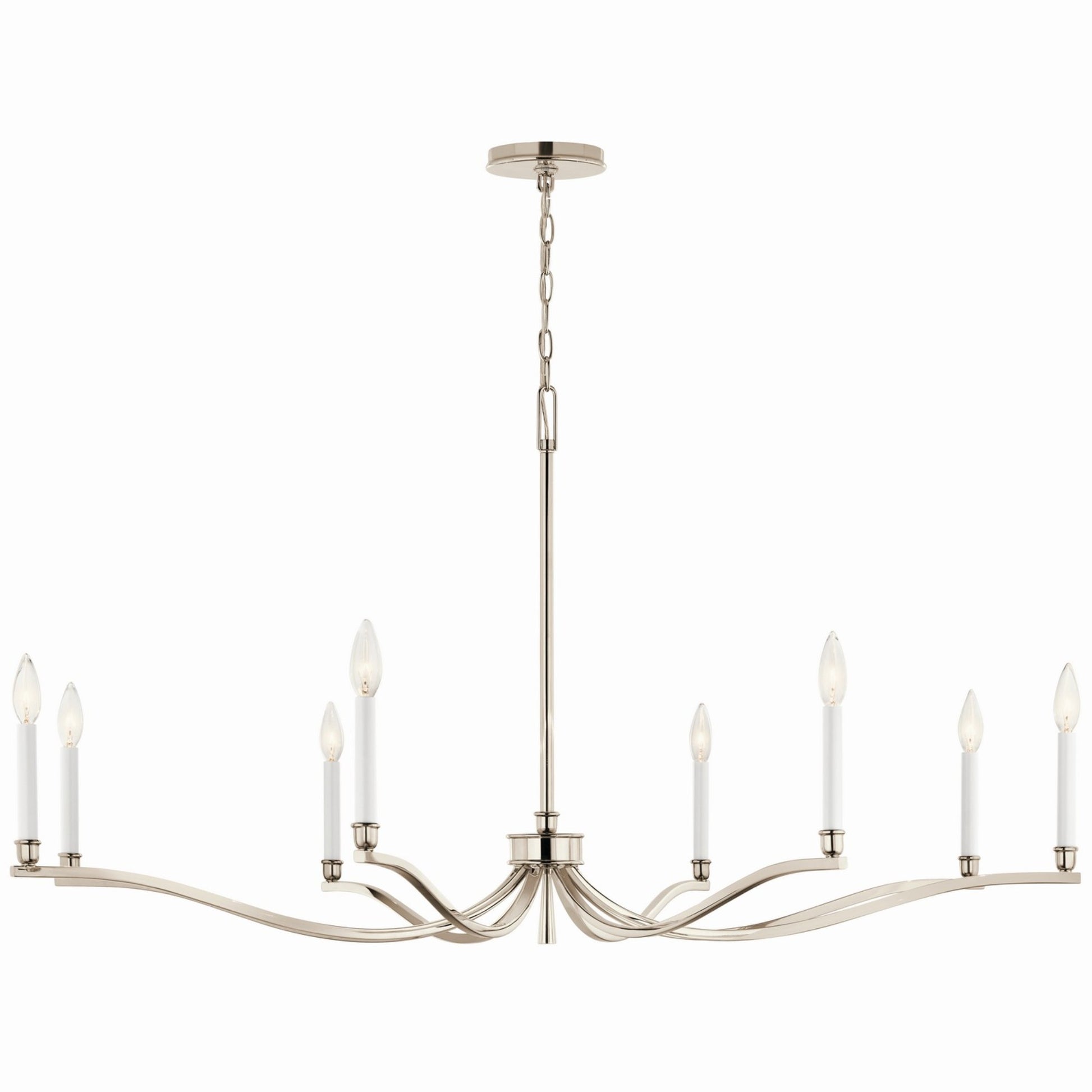 Malene 52" 8-Light Chandelier, Polished Nickel Finish - Bees Lighting