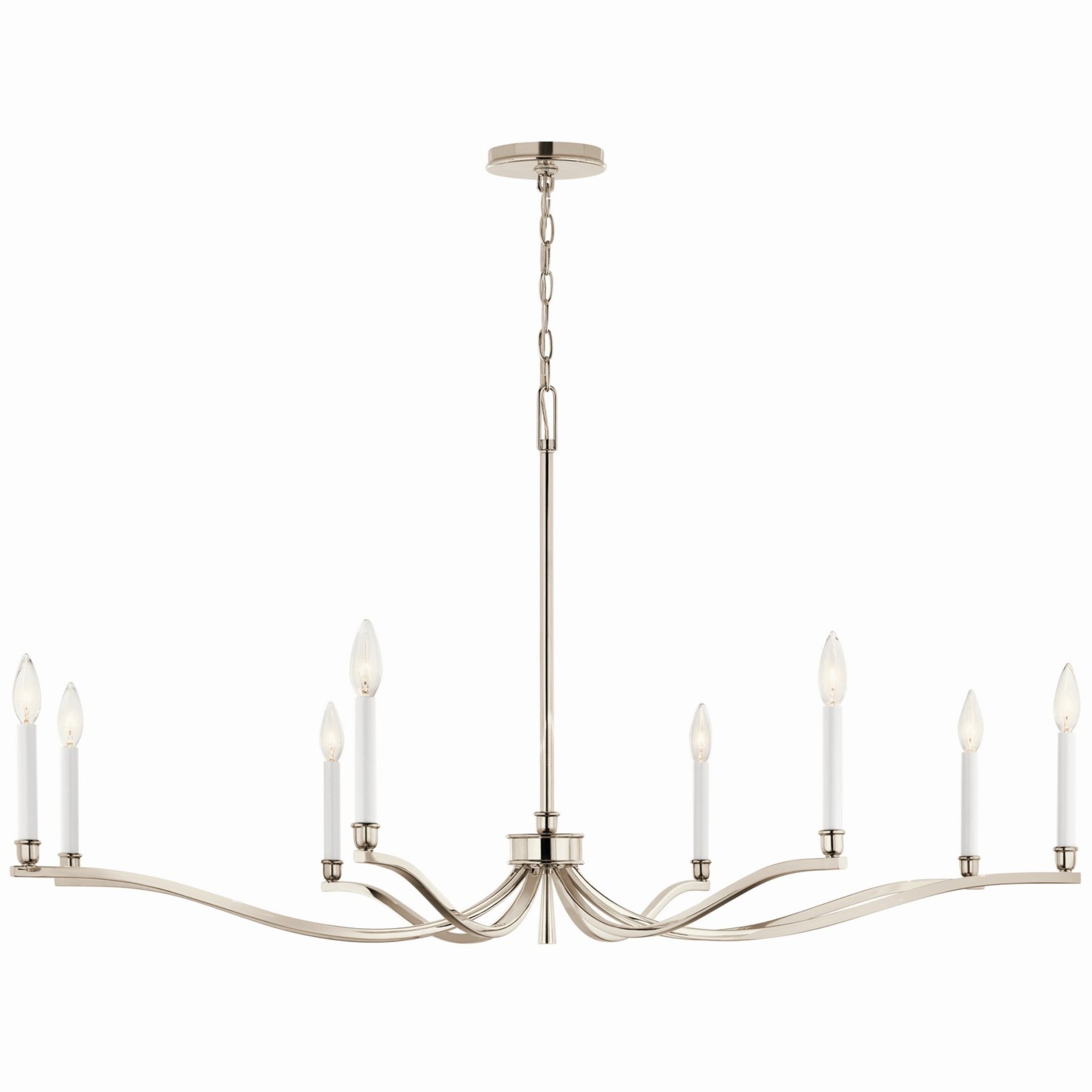 Malene 52" 8-Light Chandelier, Polished Nickel Finish - Bees Lighting