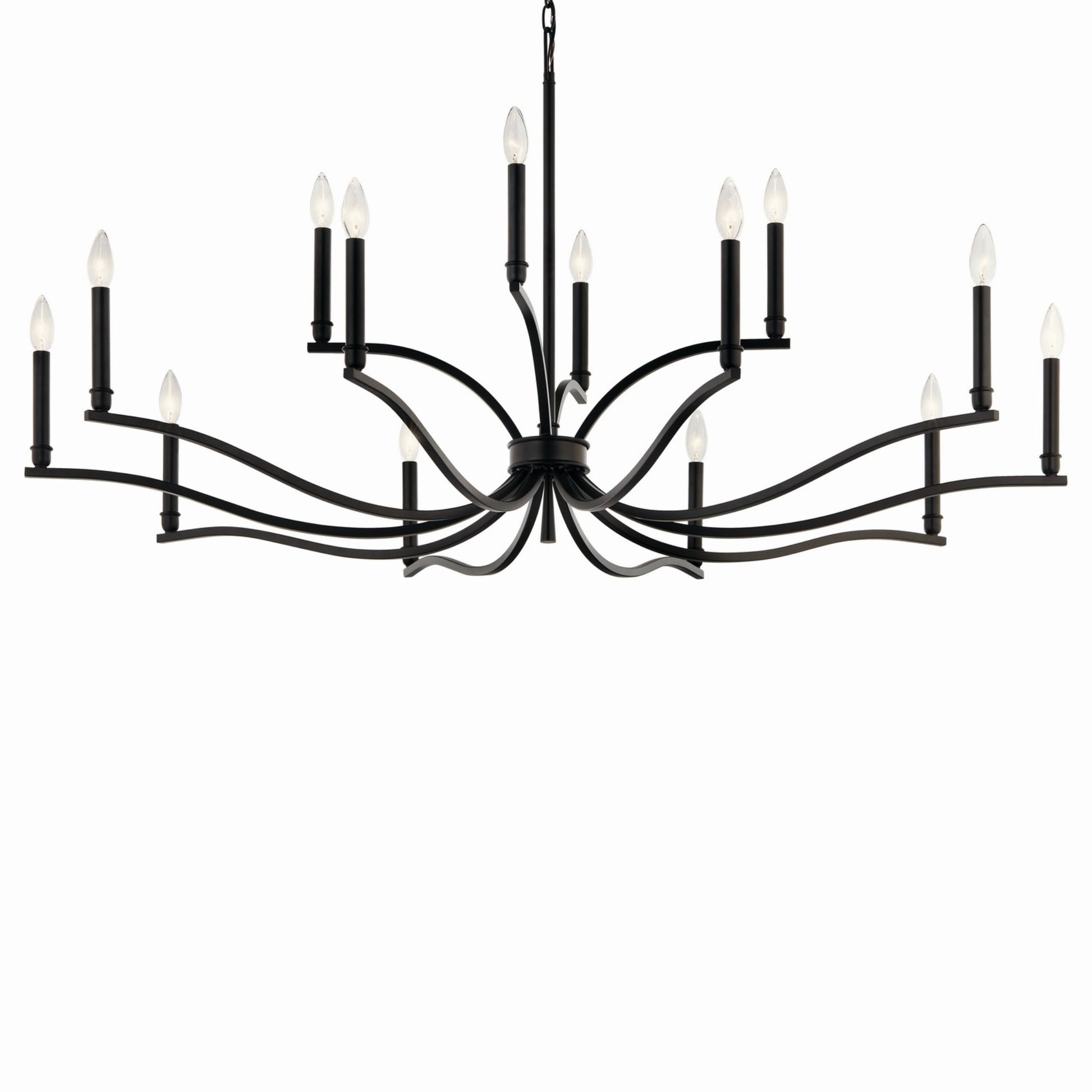 Malene 53" 14-Light Chandelier, Black Finish - Bees Lighting