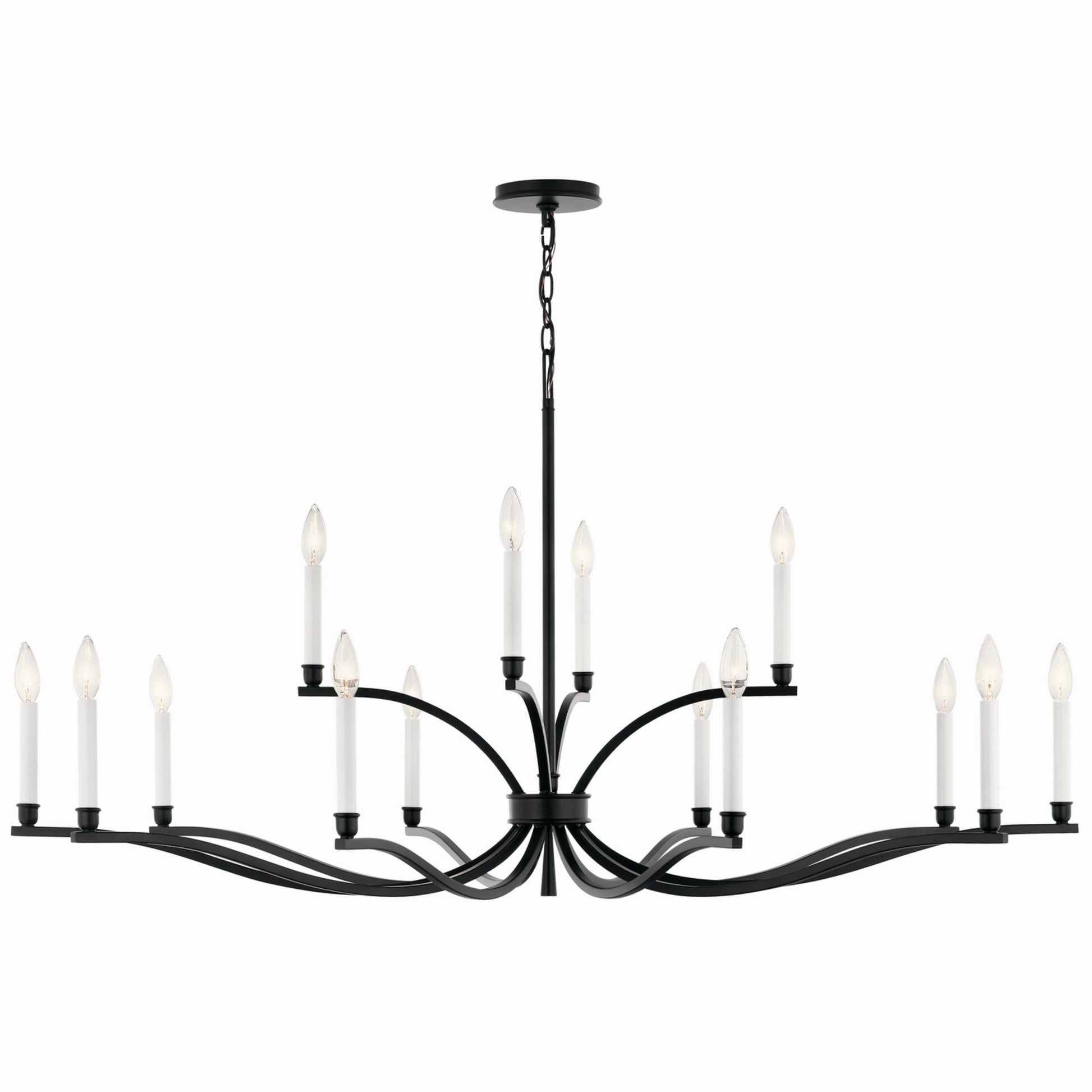 Malene 53" 14-Light Chandelier, Black Finish - Bees Lighting