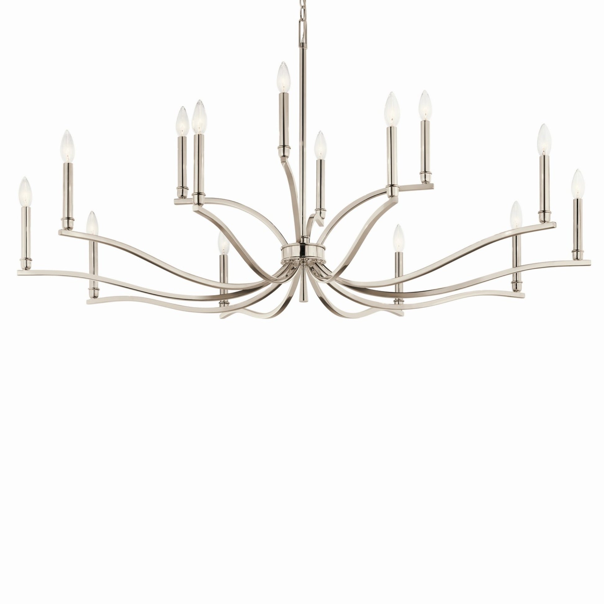 Malene 53" 14-Light Chandelier, Polished Nickel Finish - Bees Lighting