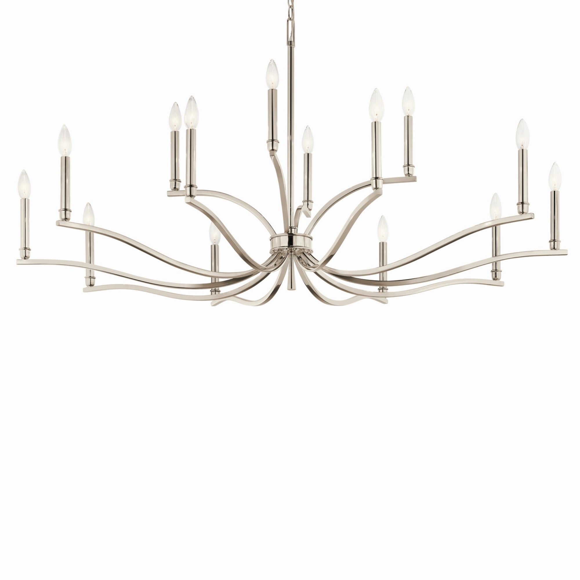 Malene 53" 14-Light Chandelier, Polished Nickel Finish - Bees Lighting