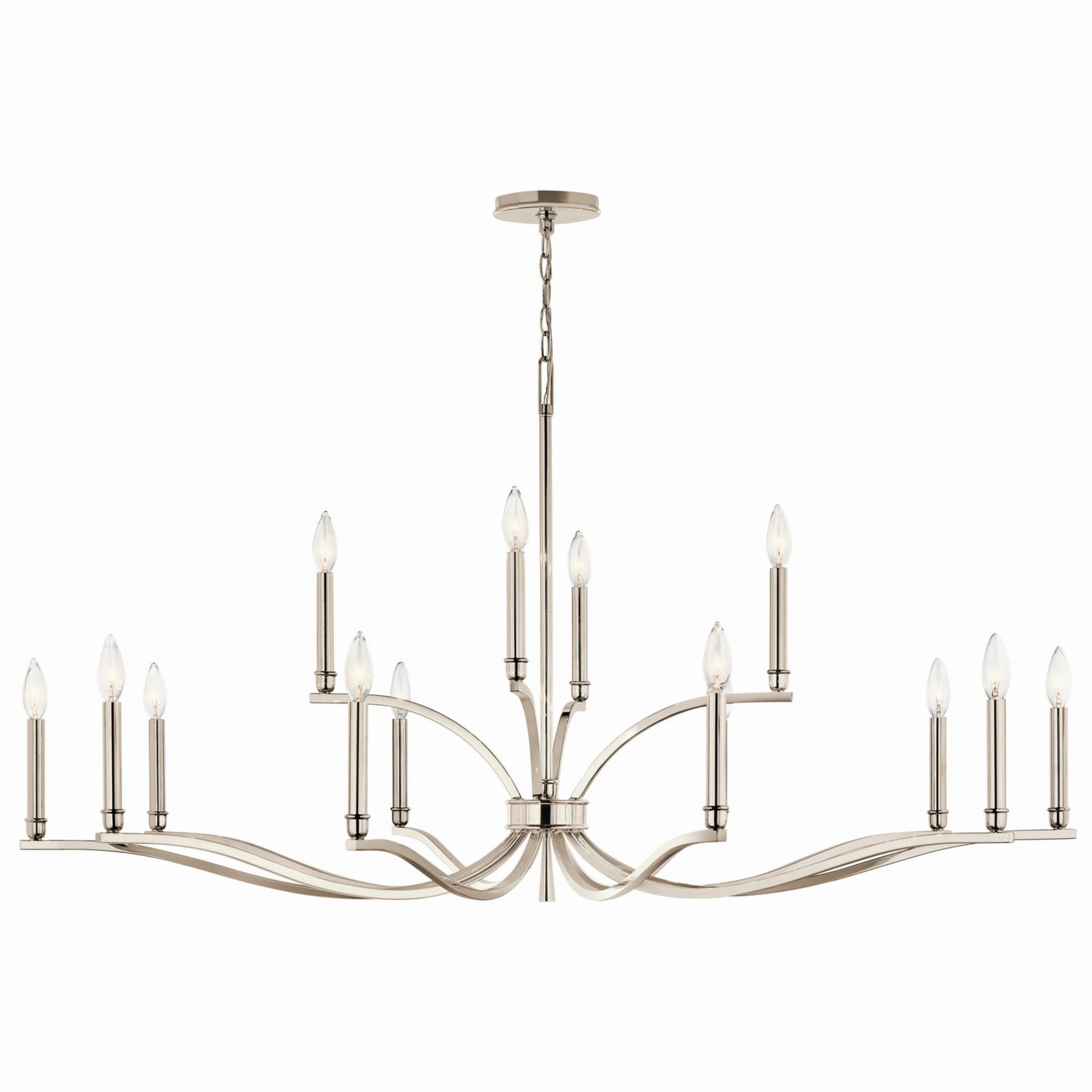 Malene 53" 14-Light Chandelier, Polished Nickel Finish - Bees Lighting