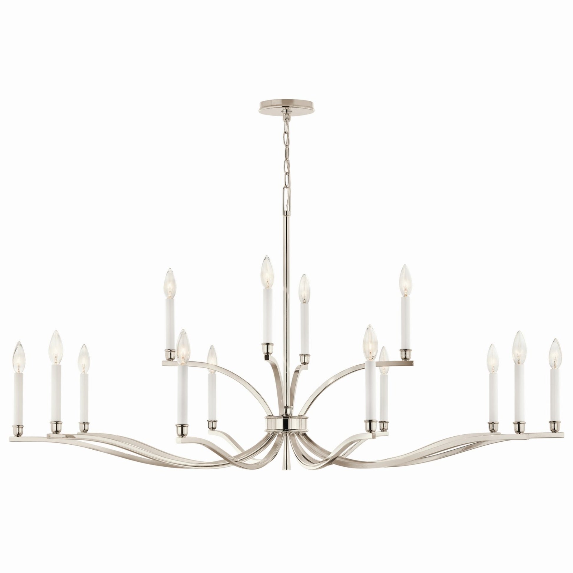 Malene 53" 14-Light Chandelier, Polished Nickel Finish - Bees Lighting