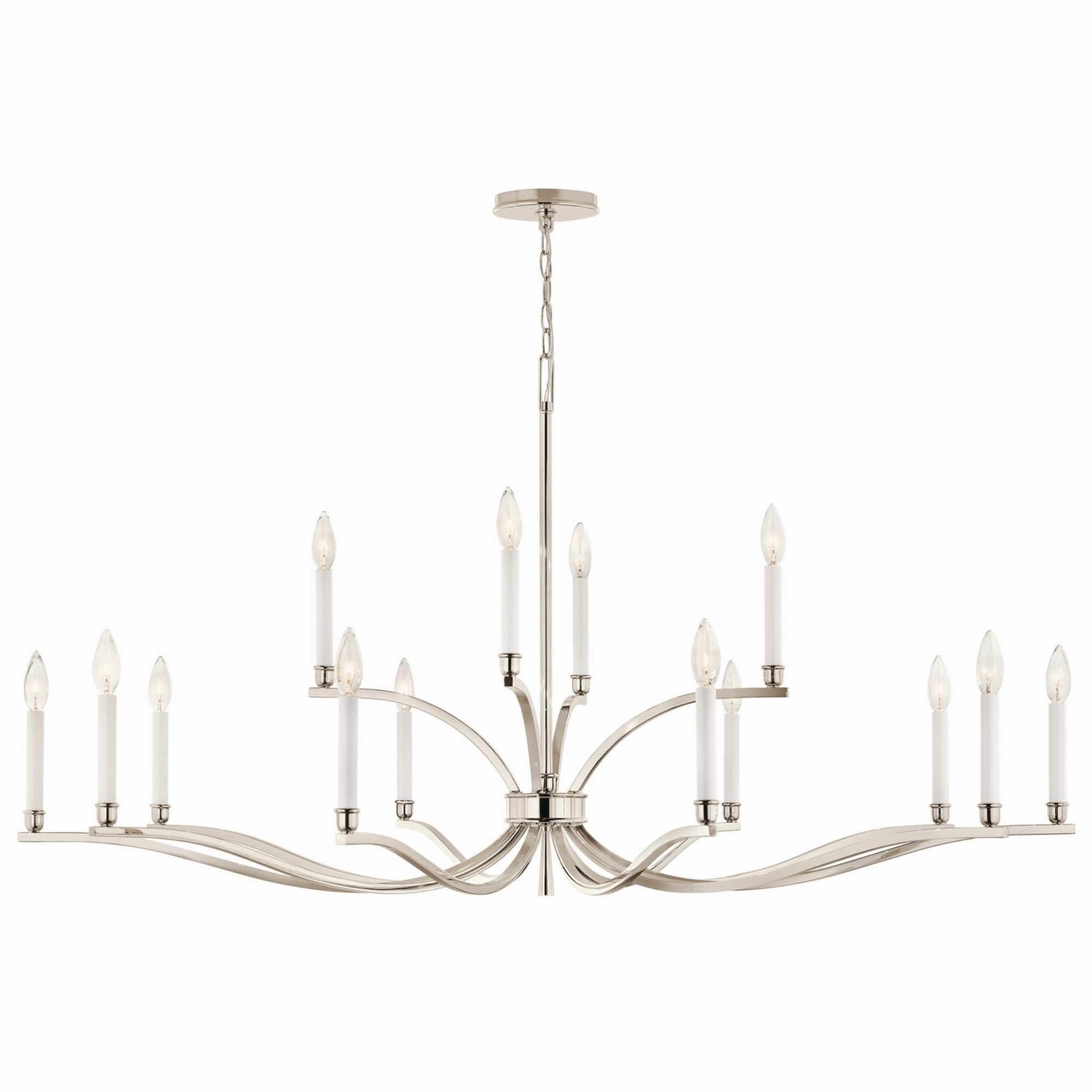 Malene 53" 14-Light Chandelier, Polished Nickel Finish - Bees Lighting