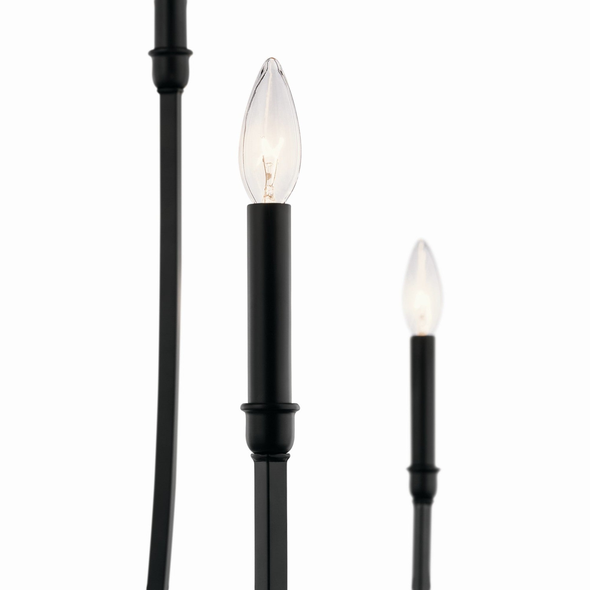 Malene 45" 8-Light Foyer Chandelier, Black Finish - Bees Lighting