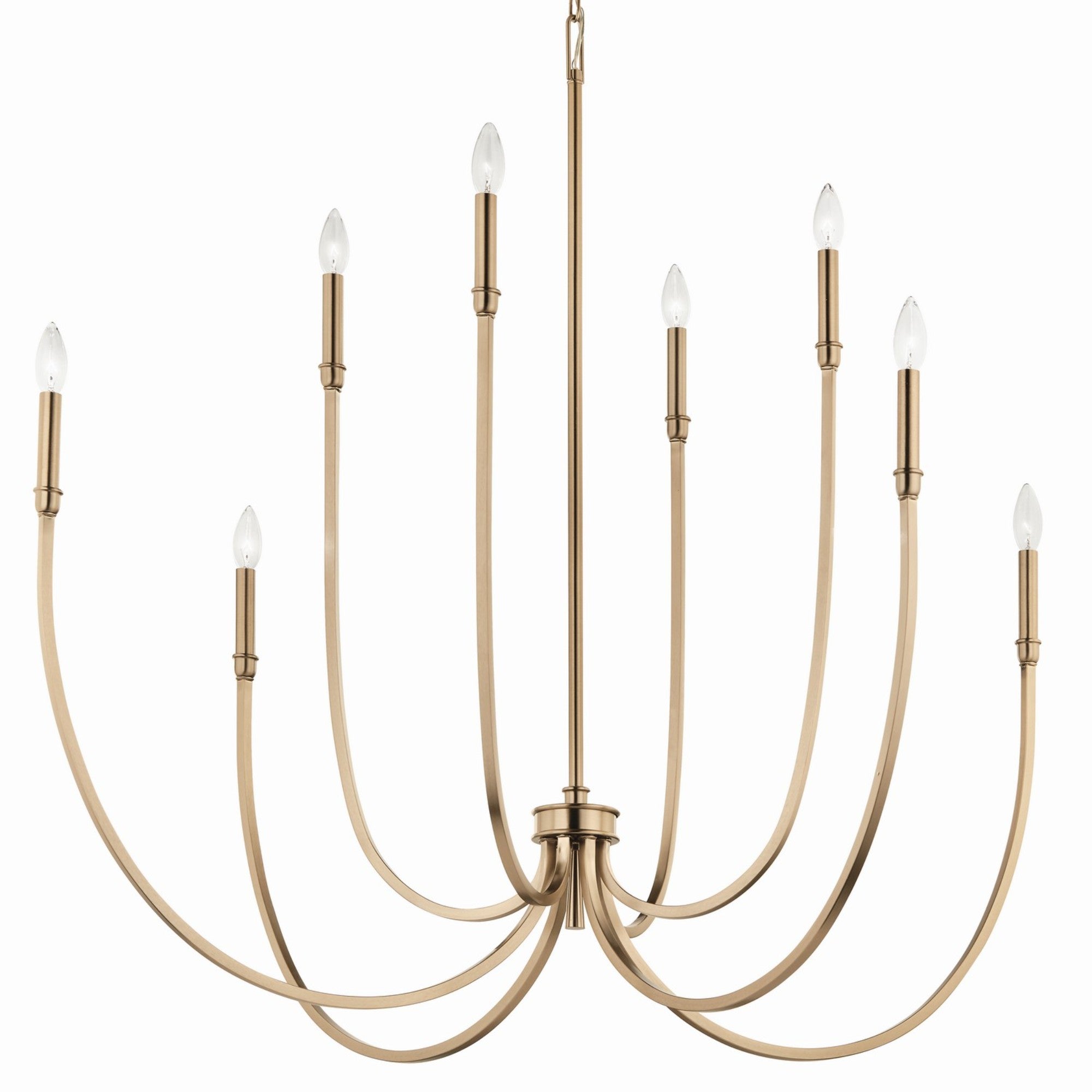 Malene 45" 8-Light Foyer Chandelier, Champagne Bronze Finish - Bees Lighting