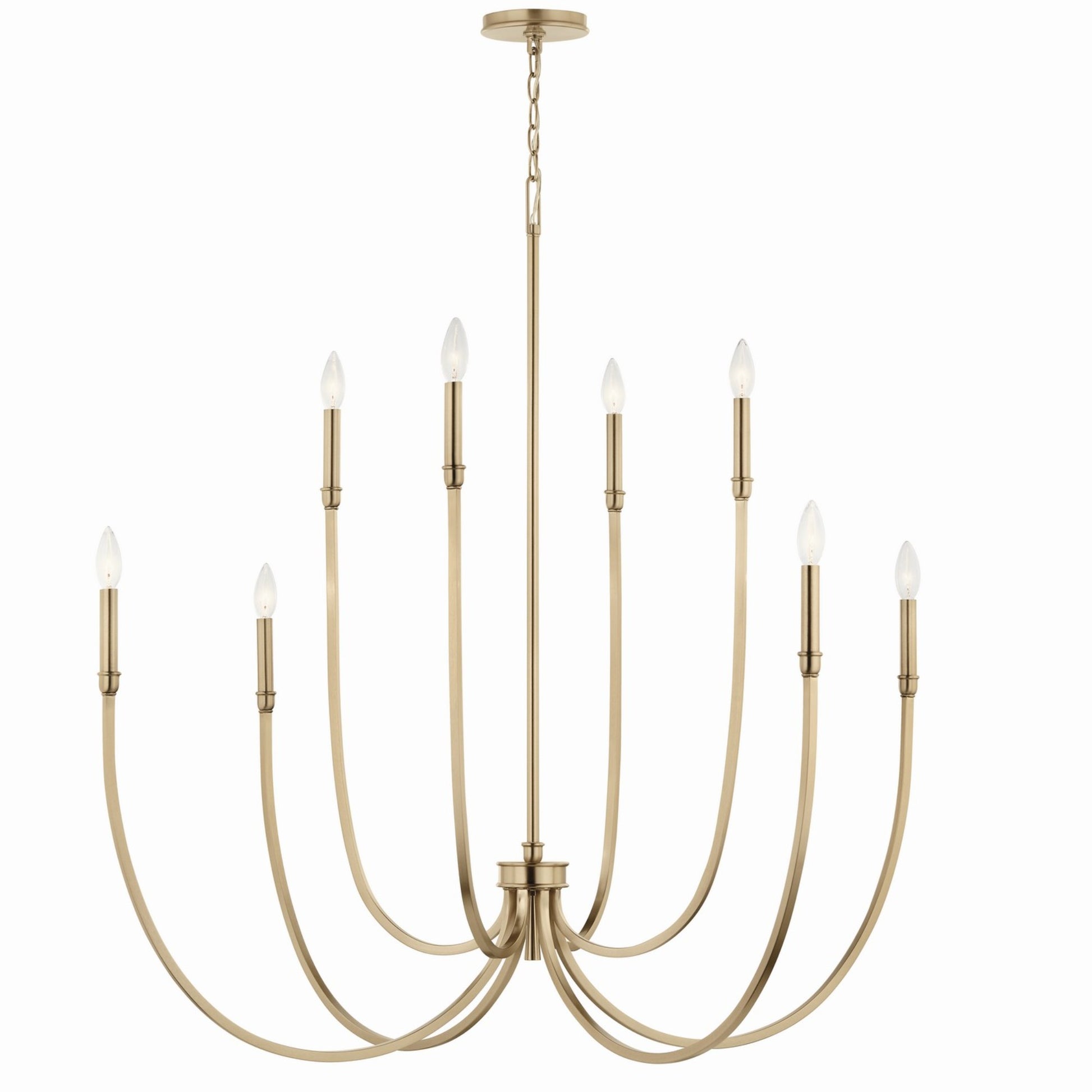 Malene 45" 8-Light Foyer Chandelier, Champagne Bronze Finish - Bees Lighting