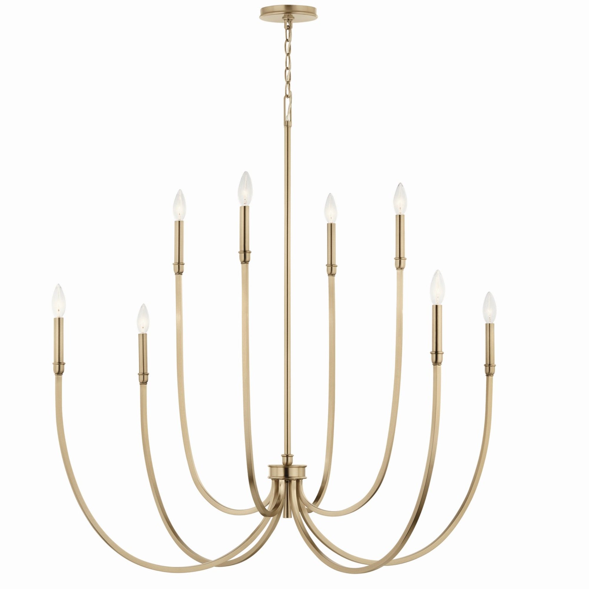 Malene 45" 8-Light Foyer Chandelier, Champagne Bronze Finish - Bees Lighting