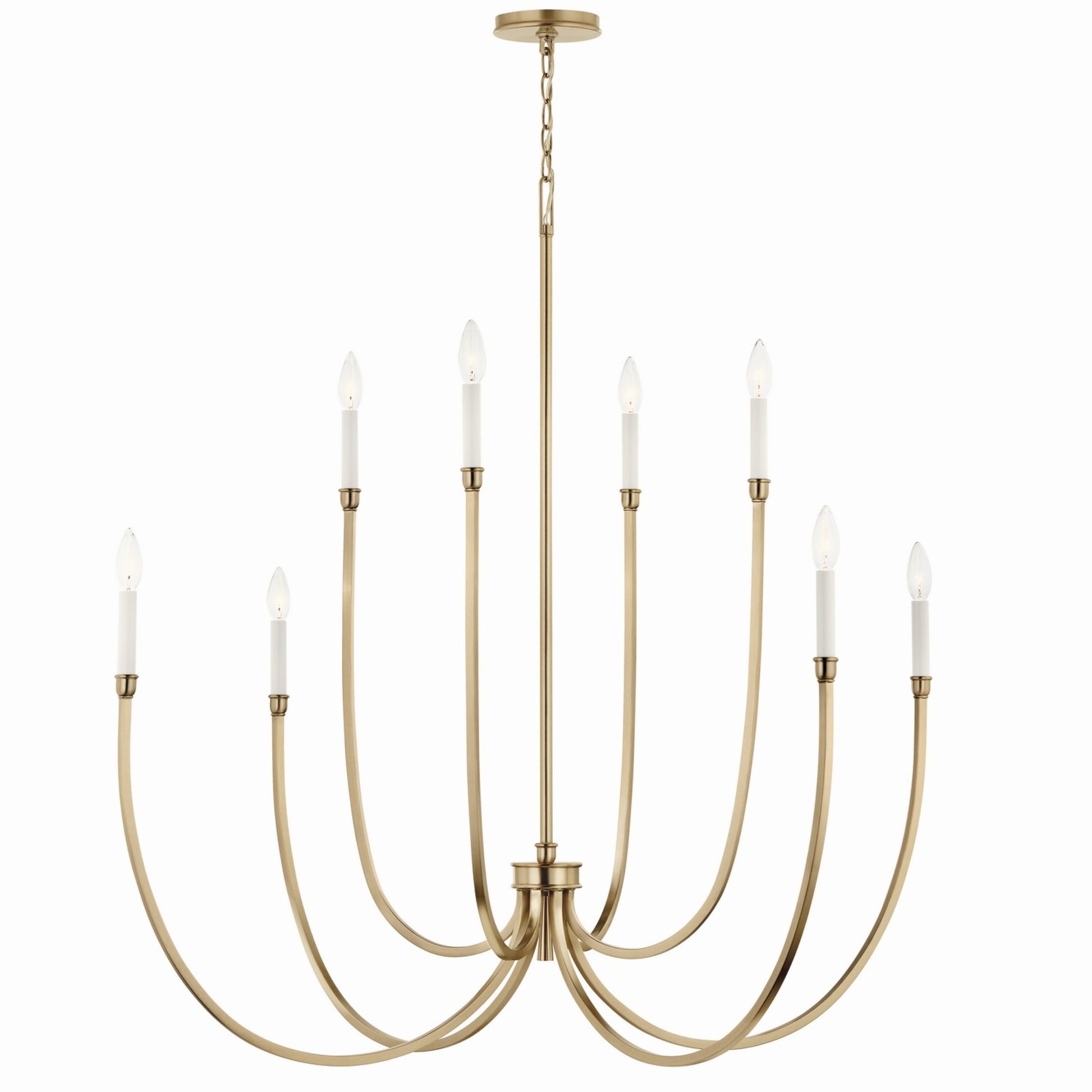 Malene 45" 8-Light Foyer Chandelier, Champagne Bronze Finish - Bees Lighting