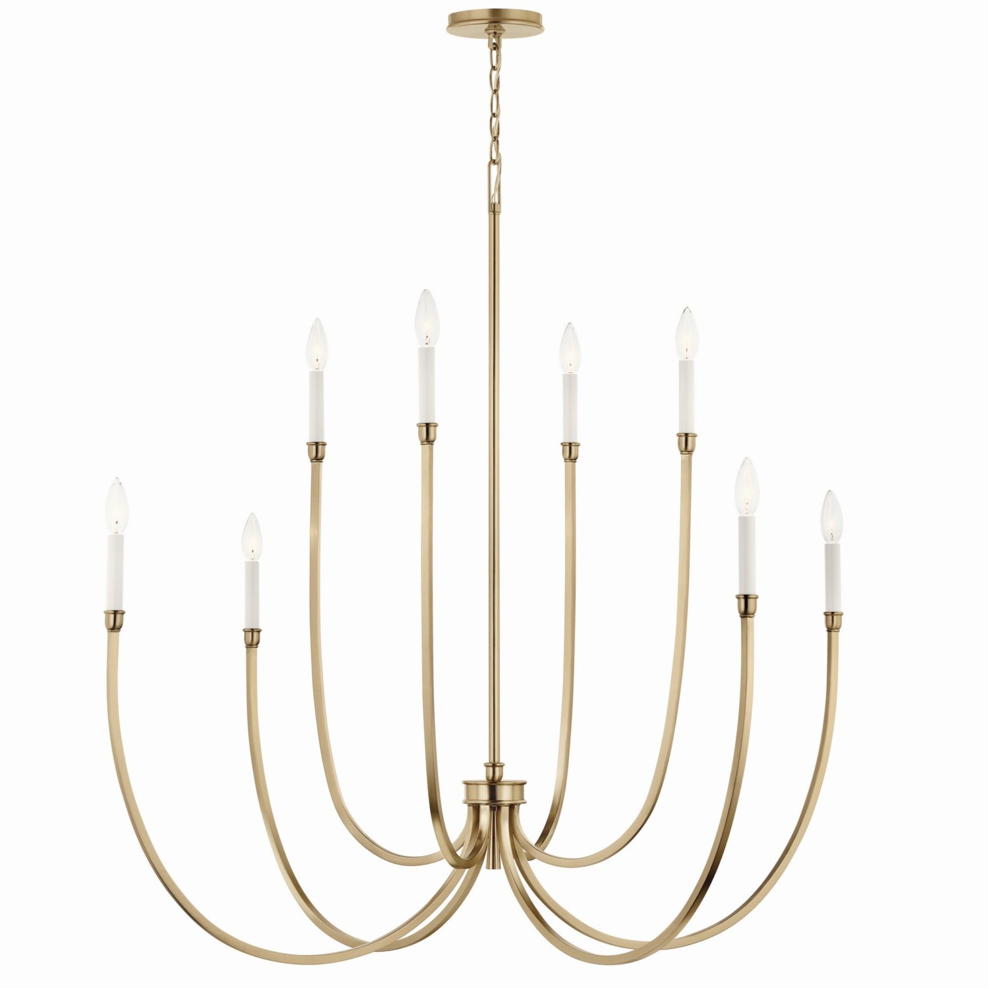 Malene 45" 8-Light Foyer Chandelier, Champagne Bronze Finish - Bees Lighting