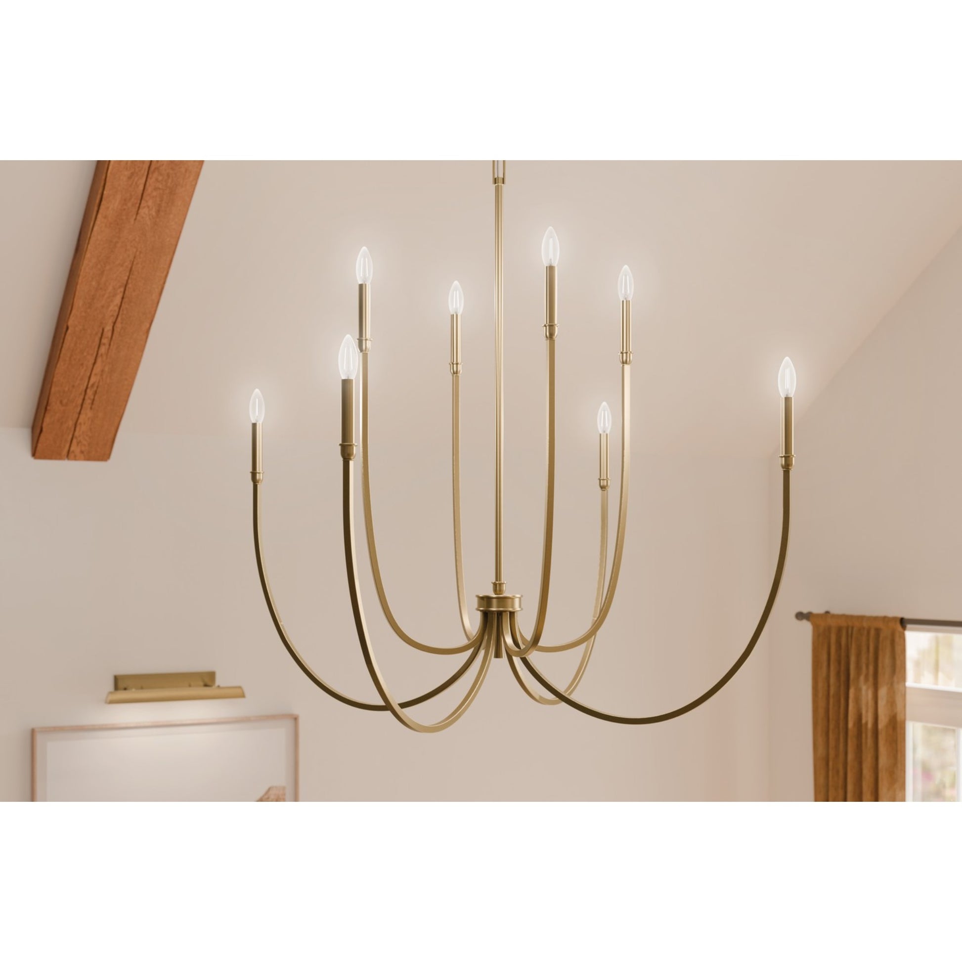 Malene 45" 8-Light Foyer Chandelier, Champagne Bronze Finish - Bees Lighting