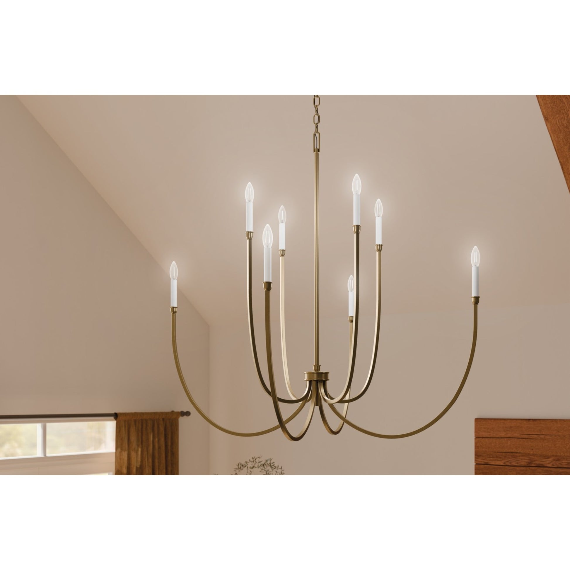 Malene 45" 8-Light Foyer Chandelier, Champagne Bronze Finish - Bees Lighting