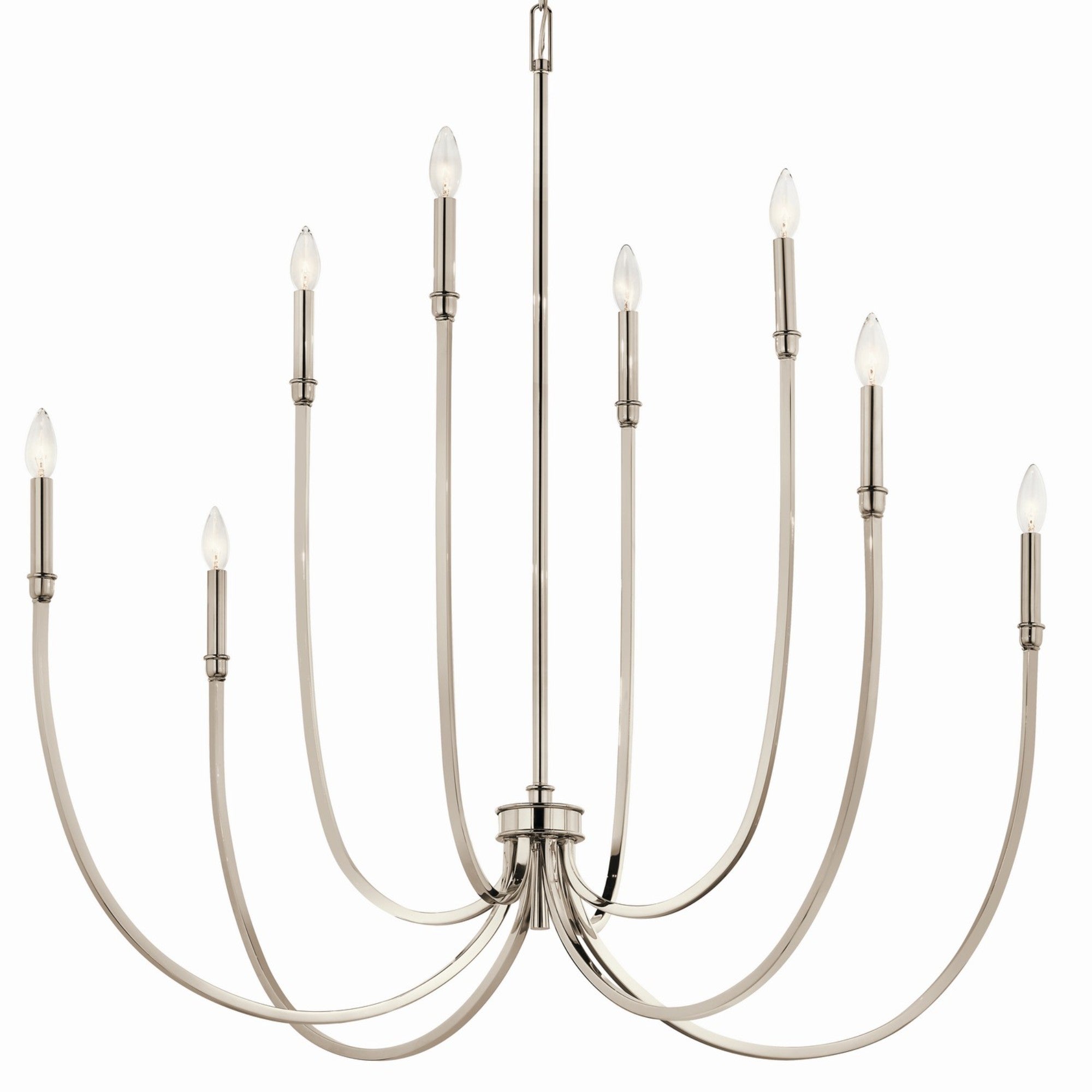 Malene 45" 8-Light Foyer Chandelier, Polished Nickel Finish - Bees Lighting