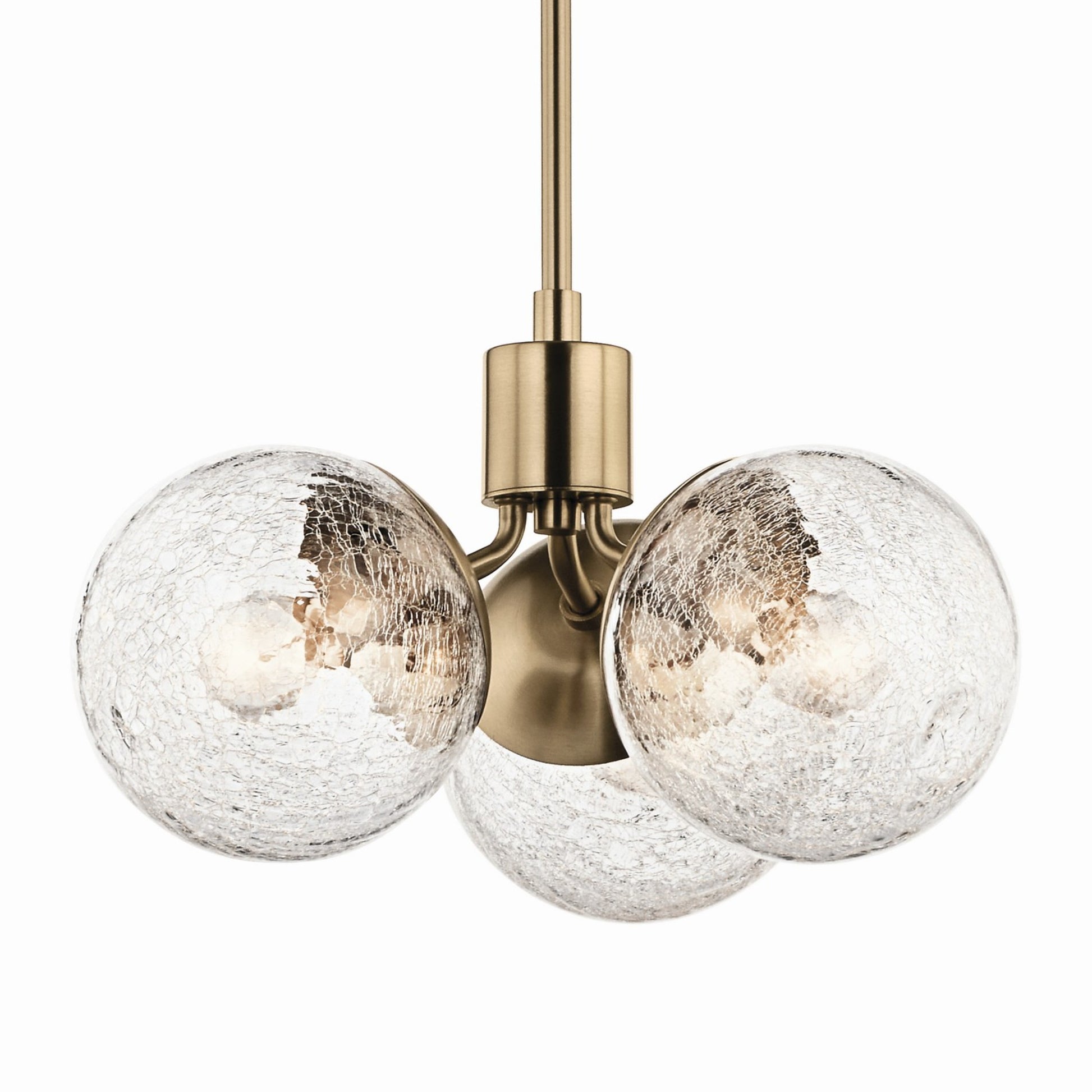 Silvarious 17" 3-Light Chandelier, Champagne Bronze Finish, Crackle Glass - Bees Lighting
