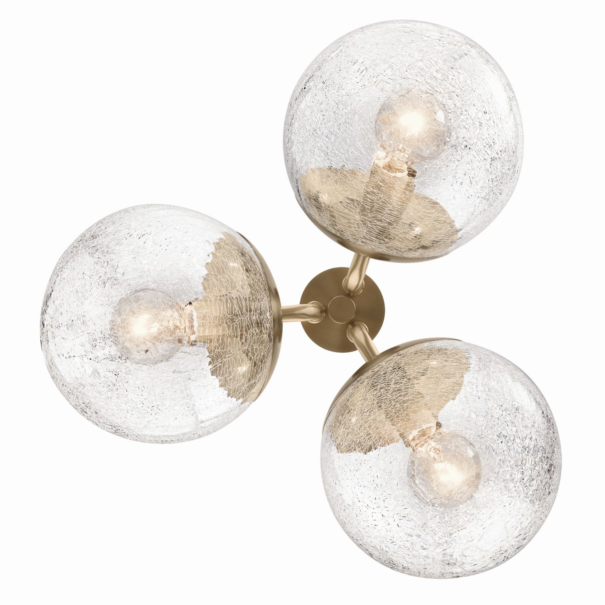 Silvarious 17" 3-Light Chandelier, Champagne Bronze Finish, Crackle Glass - Bees Lighting